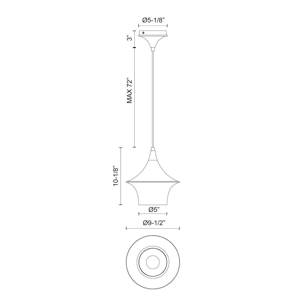 Alora Lighting EMIKO PD523009BG Pendant - Brushed Gold