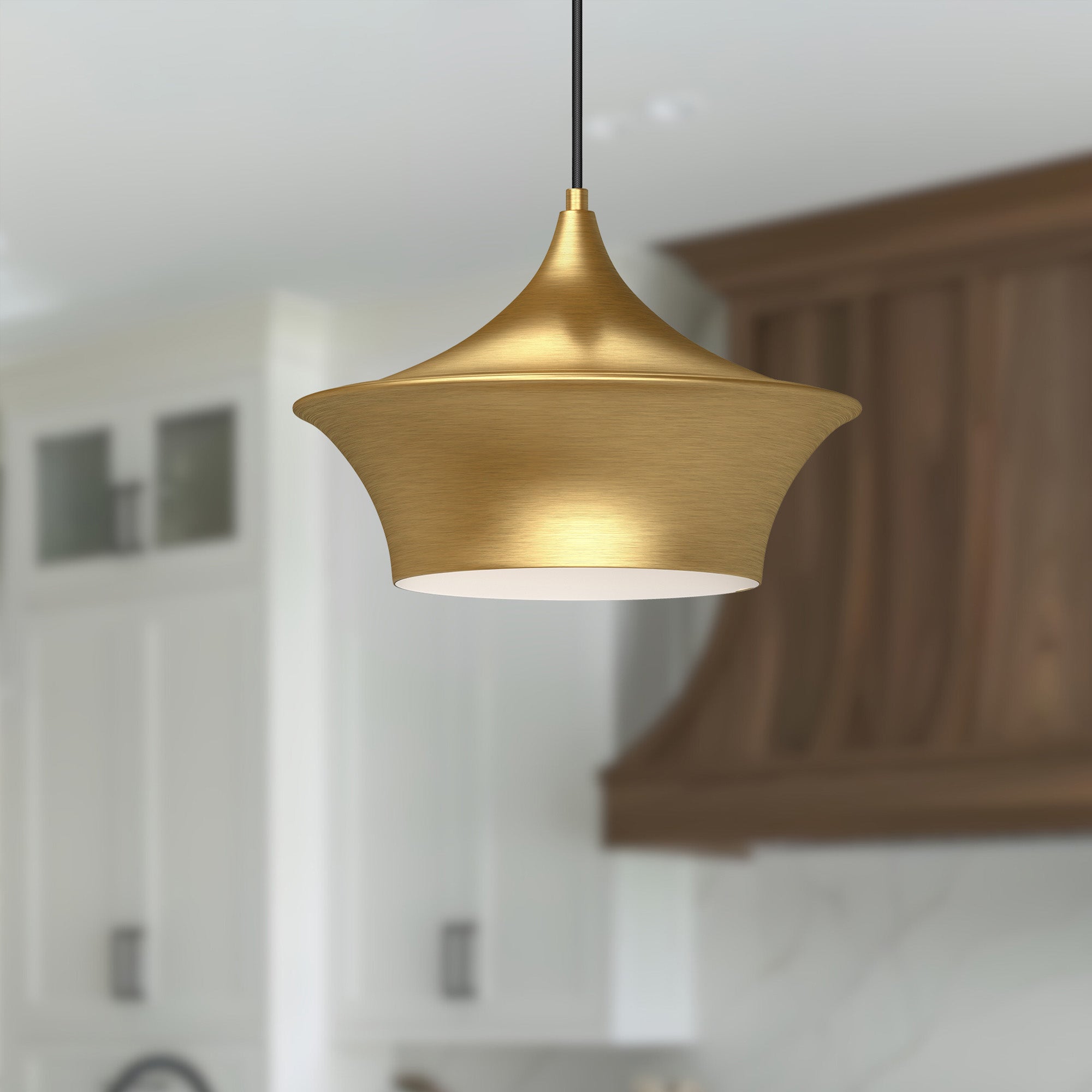 Emiko 12-in Brushed Gold 1 Light Pendant