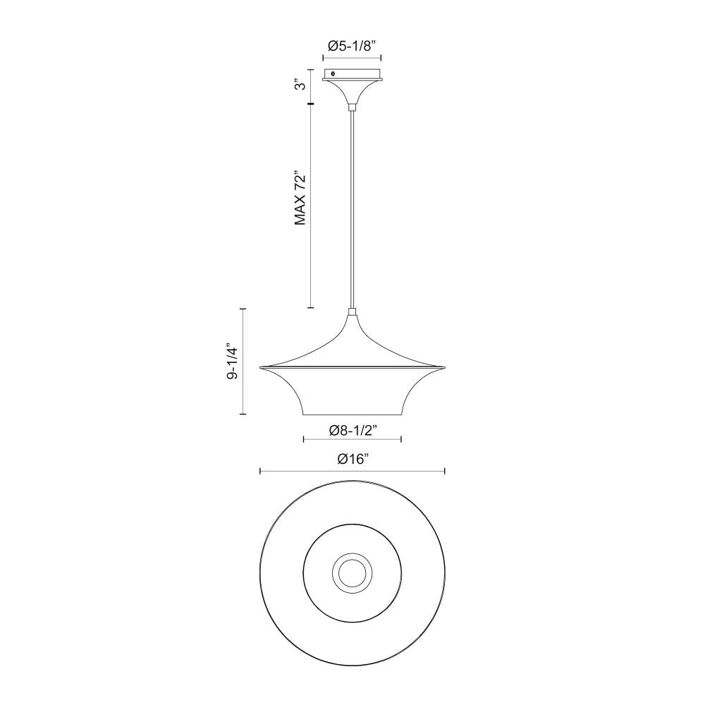 Alora Lighting EMIKO PD523016MB Pendant - Matte Black