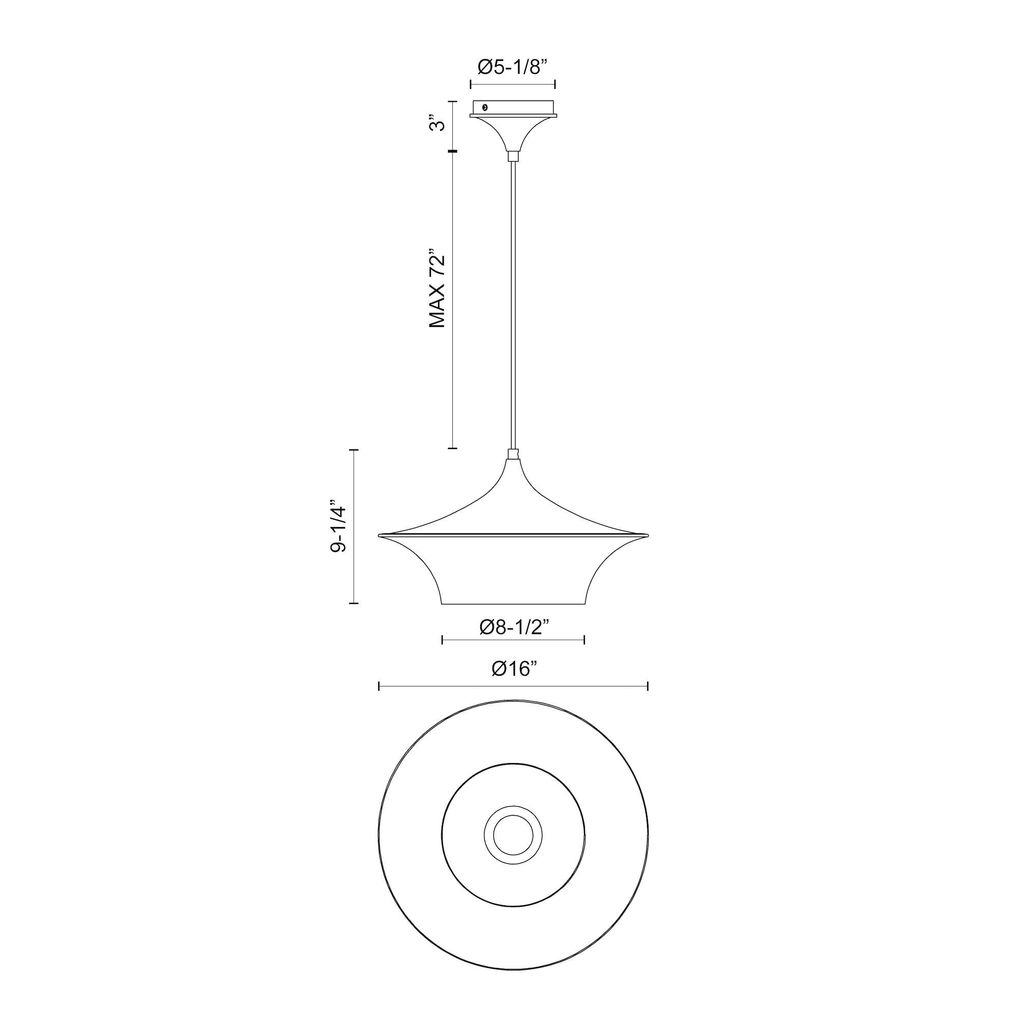 Emiko 16-in Matte Black 1 Light Pendant