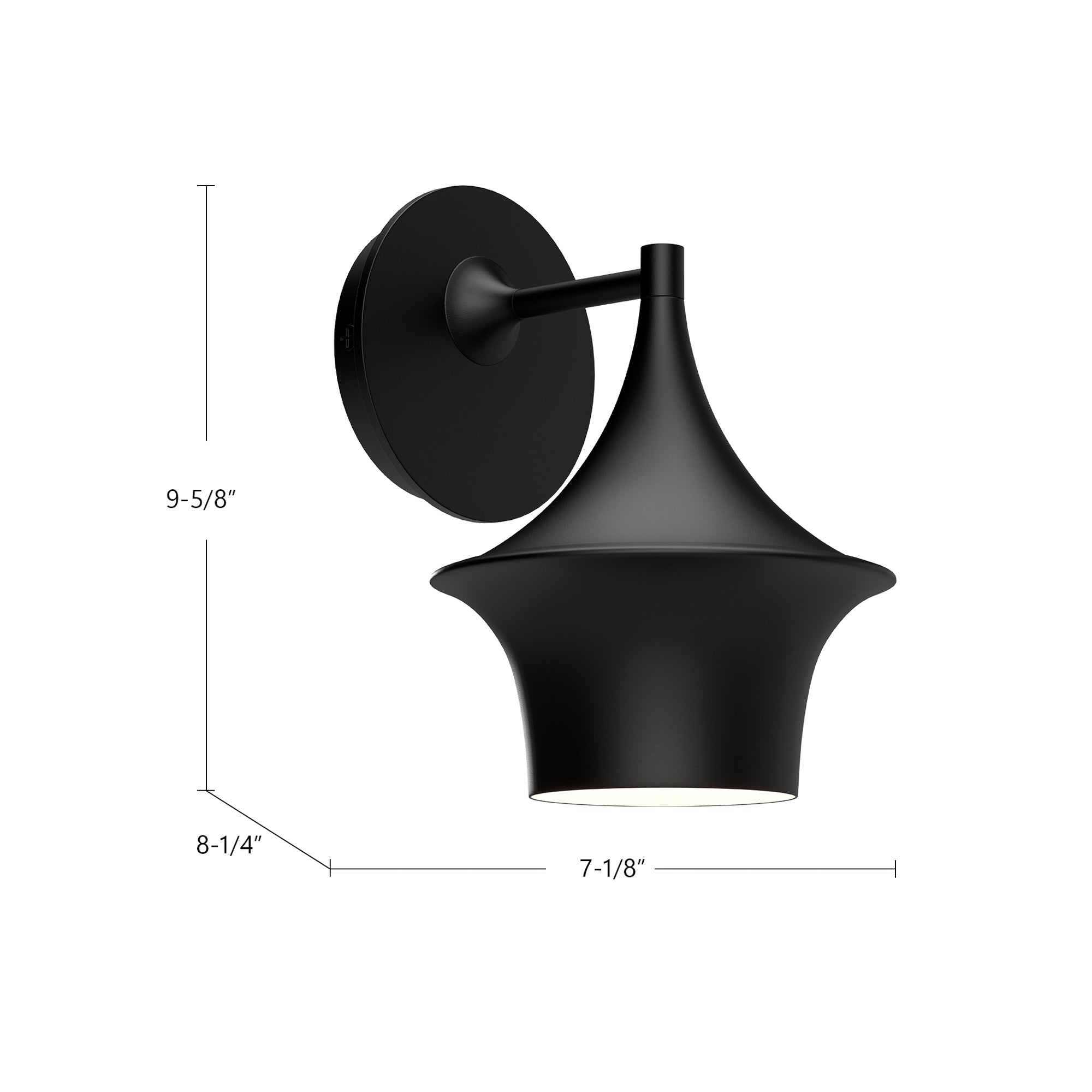 Emiko 7-in Matte Black 1 Light Wall/Vanity