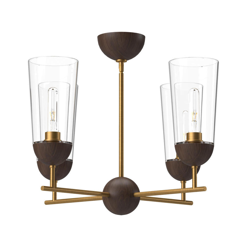 Alora Lighting EMIL CH542324AGWT Chandelier - Aged Gold Walnut