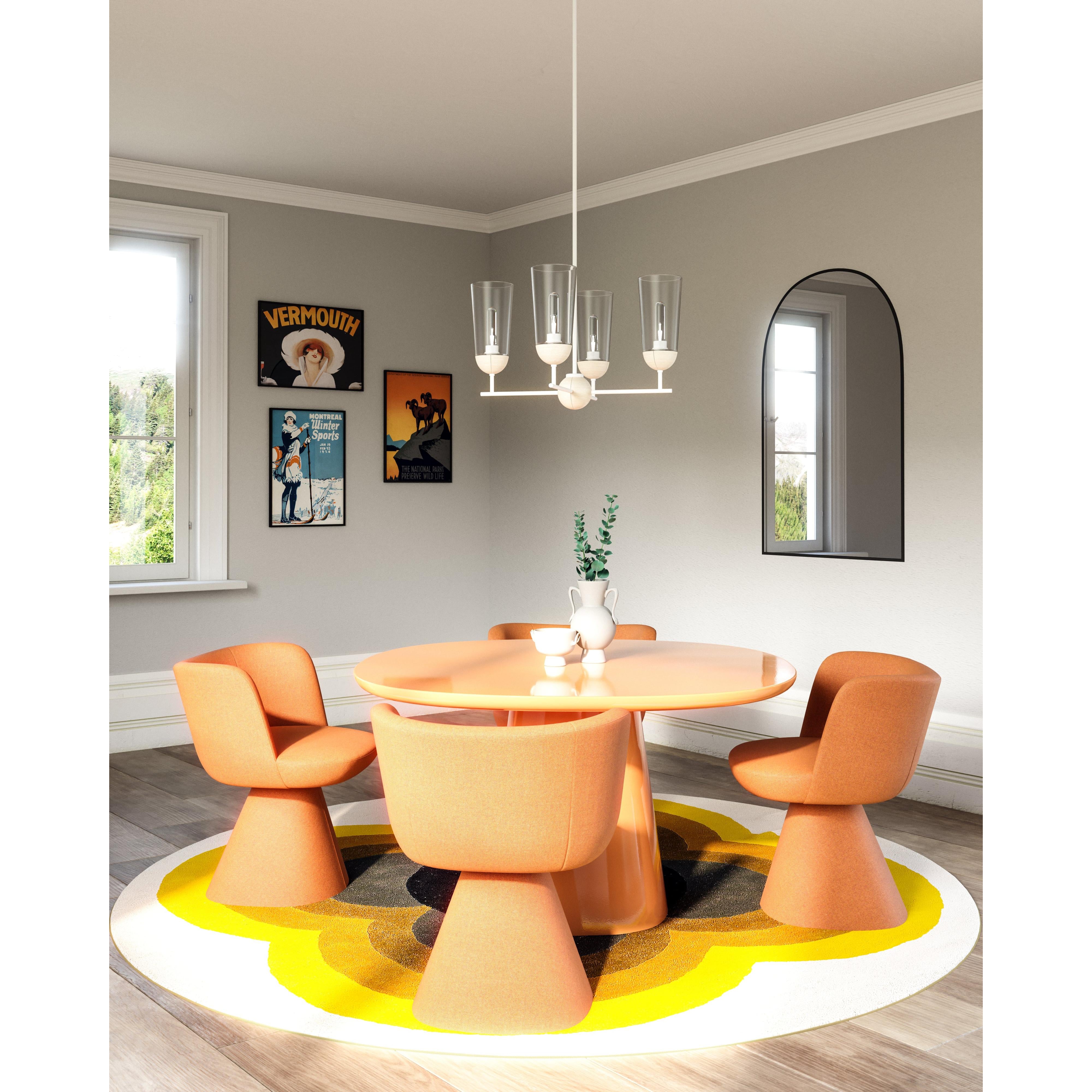 Emil 25-in White/White Oak 4 Lights Chandeliers