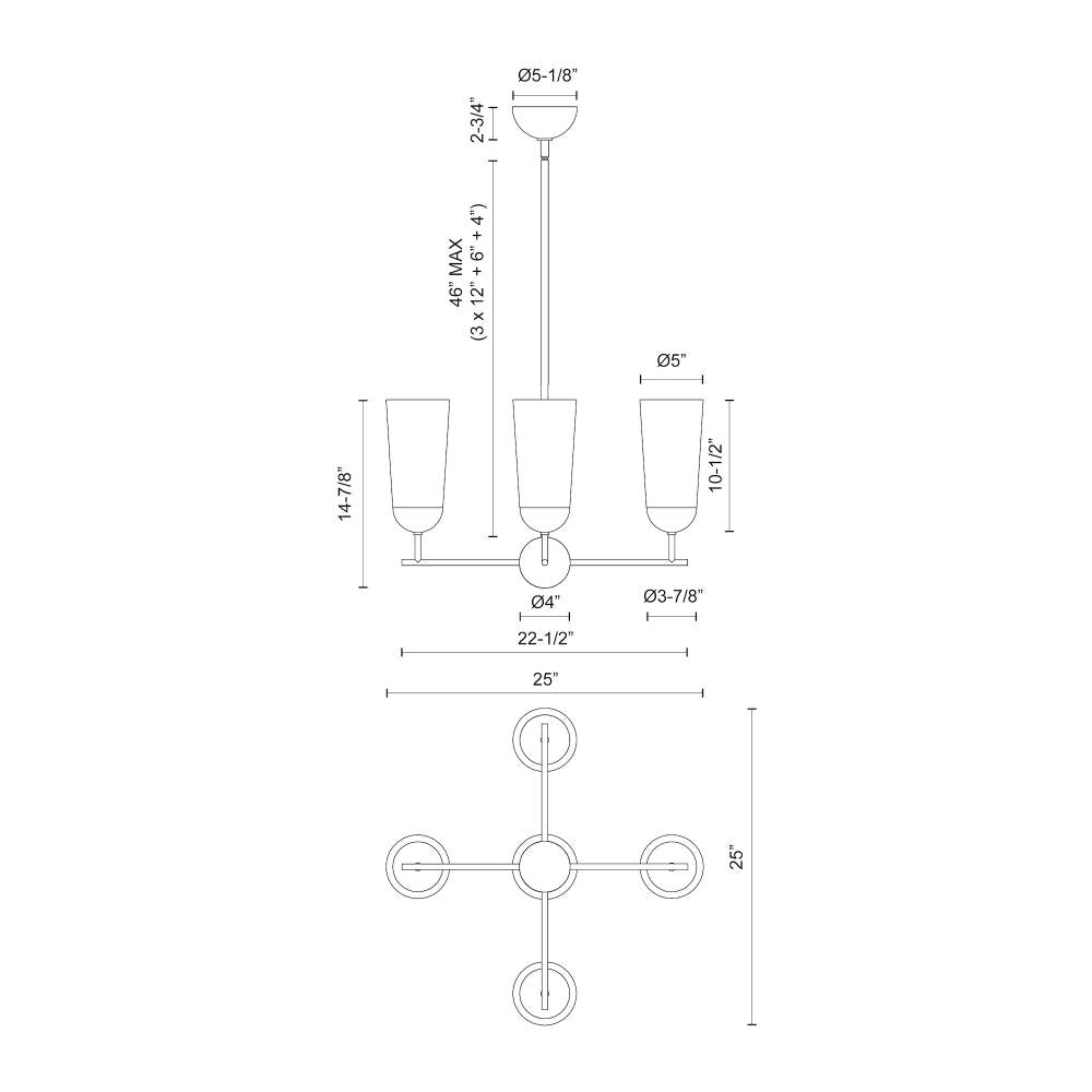 Alora Lighting EMIL CH542324MBWT Chandelier - Matte Black Walnut