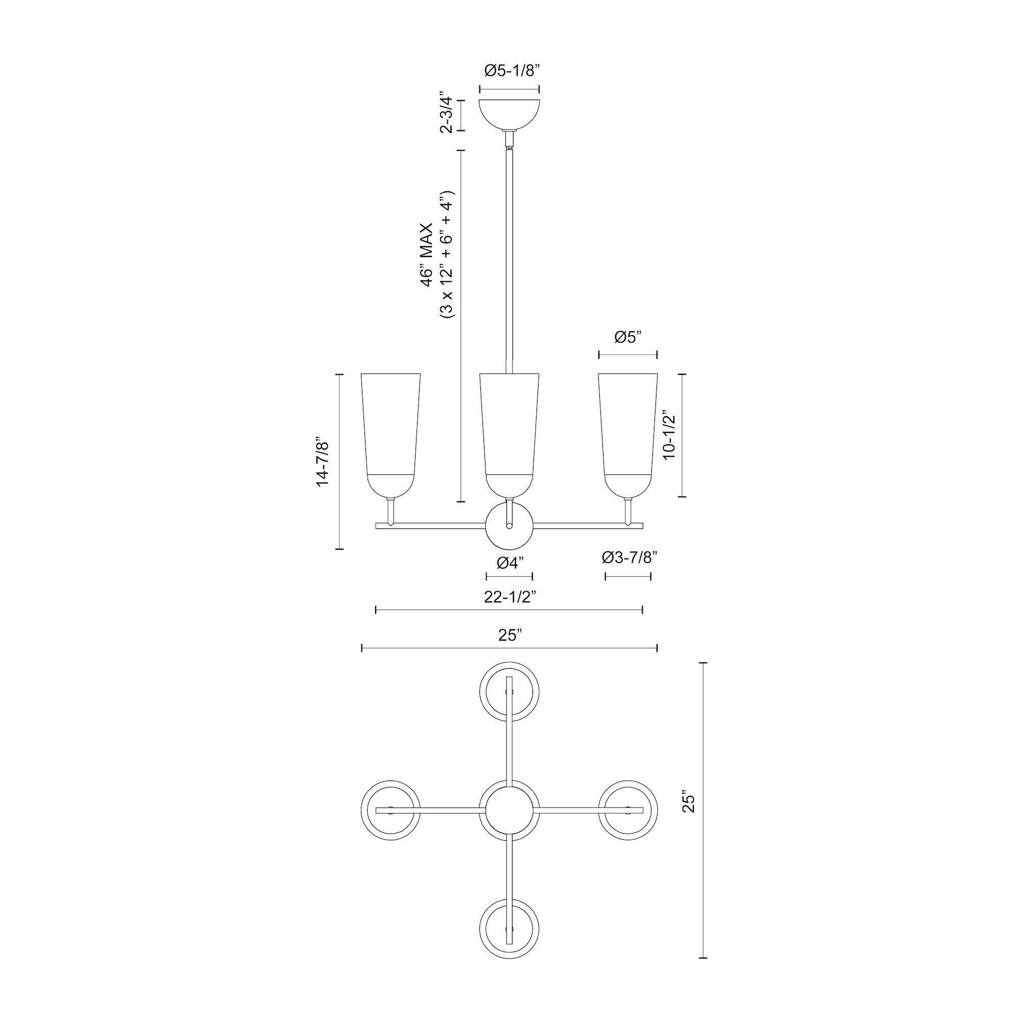 Emil 25-in White/White Oak 4 Lights Chandeliers