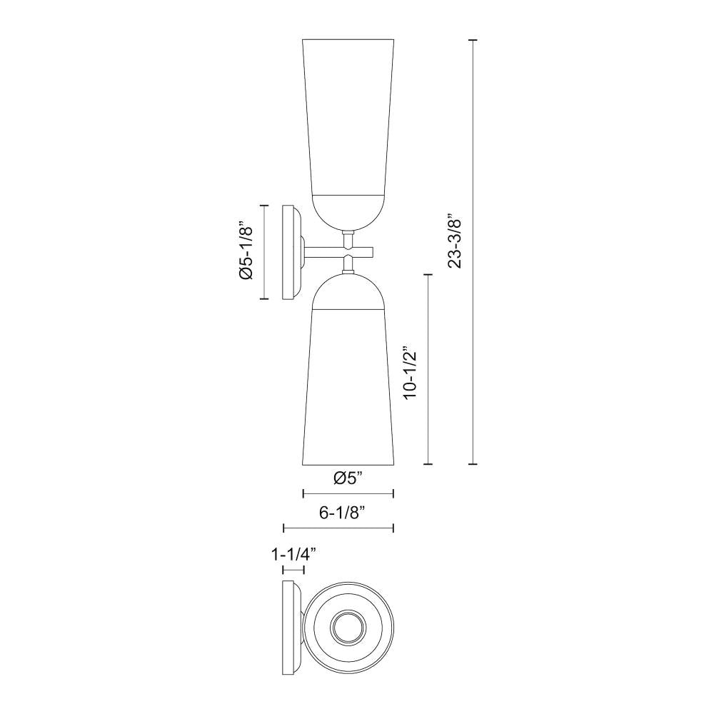 Alora Lighting EMIL WV542226MBWT Bathroom Fixture - Matte Black Walnut