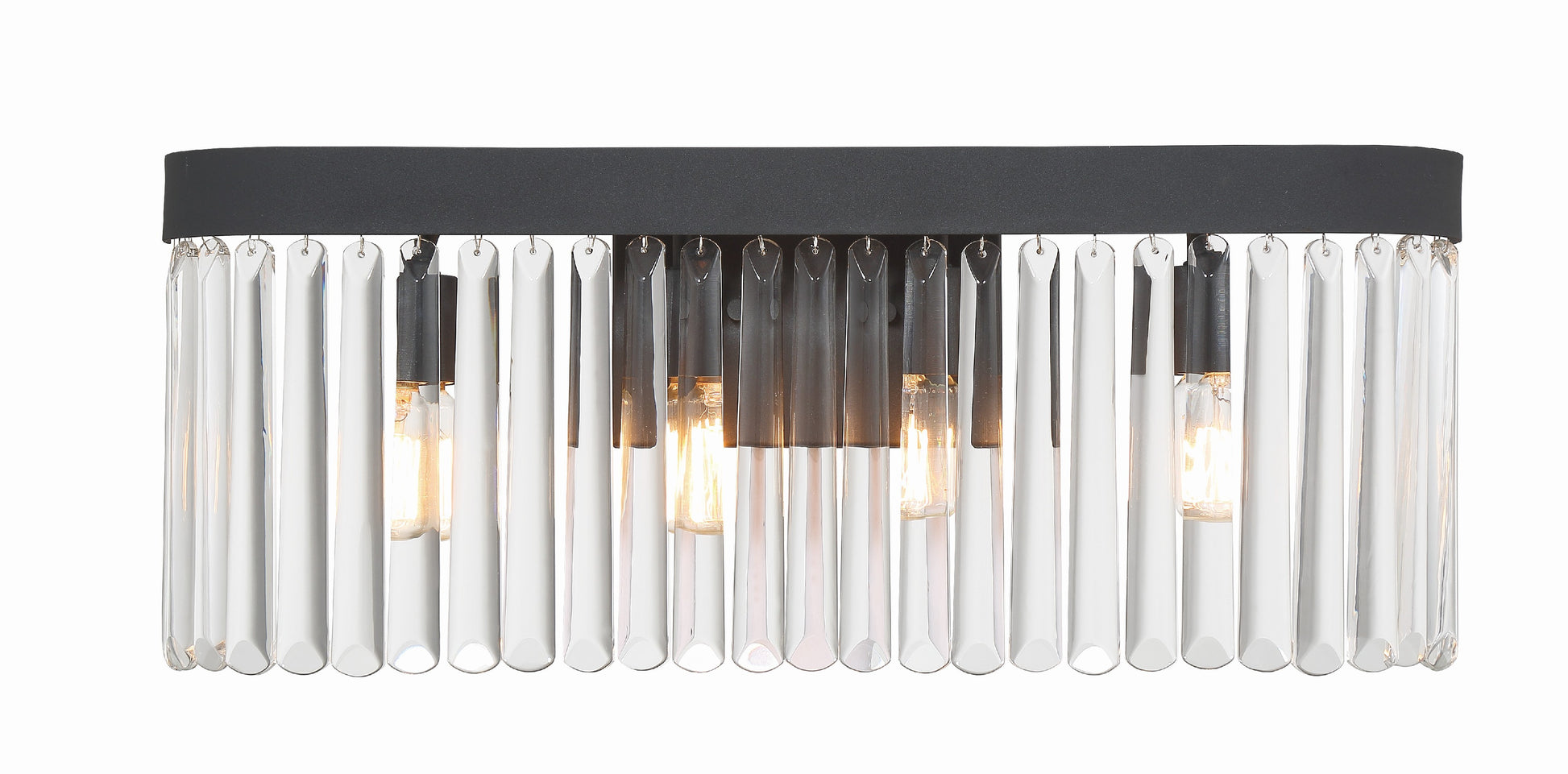 Crystorama Emory EMO-5403-BF – 24 Inch – 4 Light – Bath Vanity Light – Black Forged – Damp Rated