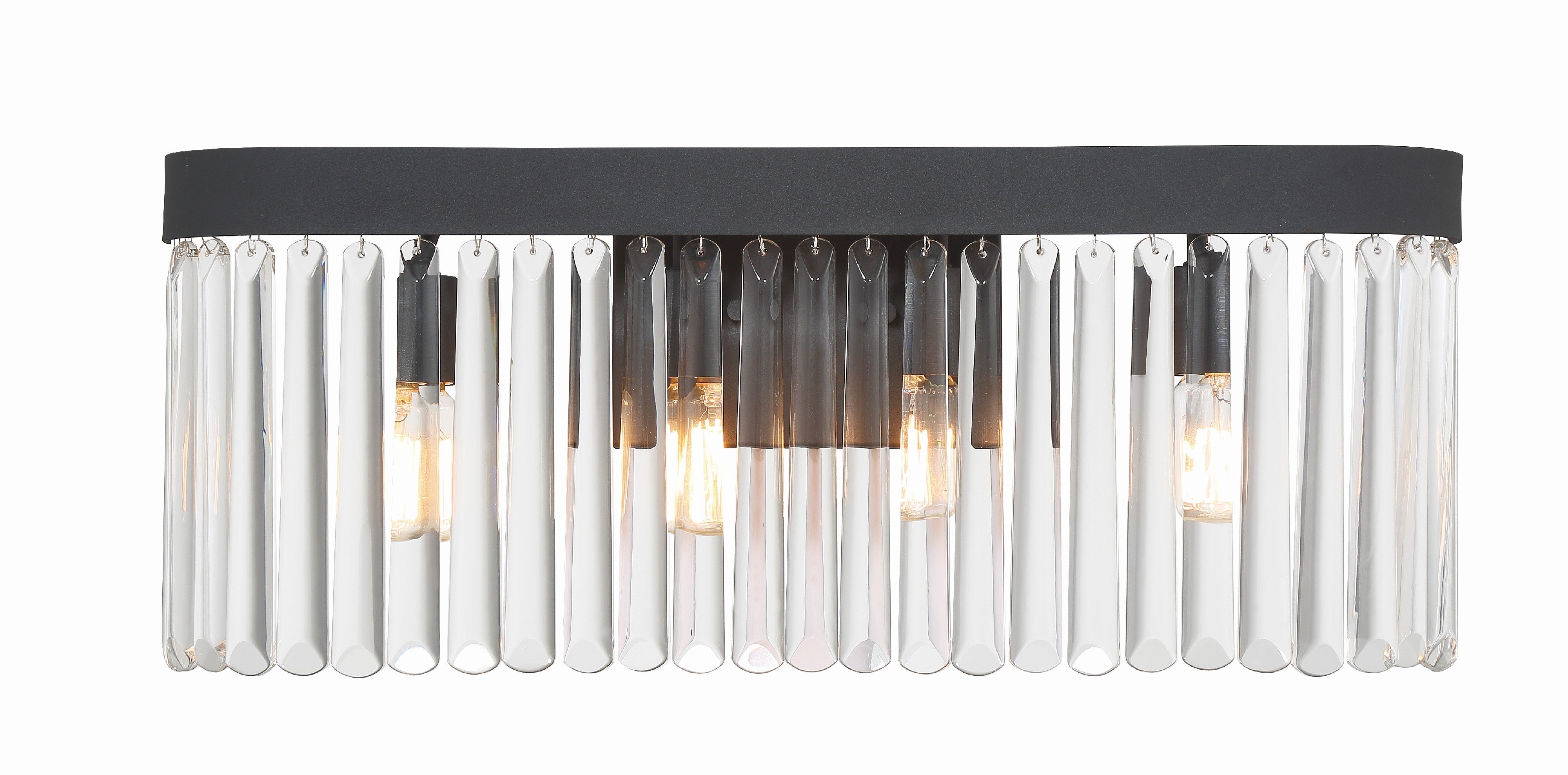 Crystorama Emory EMO-5403-BF – 24 Inch – 4 Light – Bath Vanity Light – Black Forged – Damp Rated