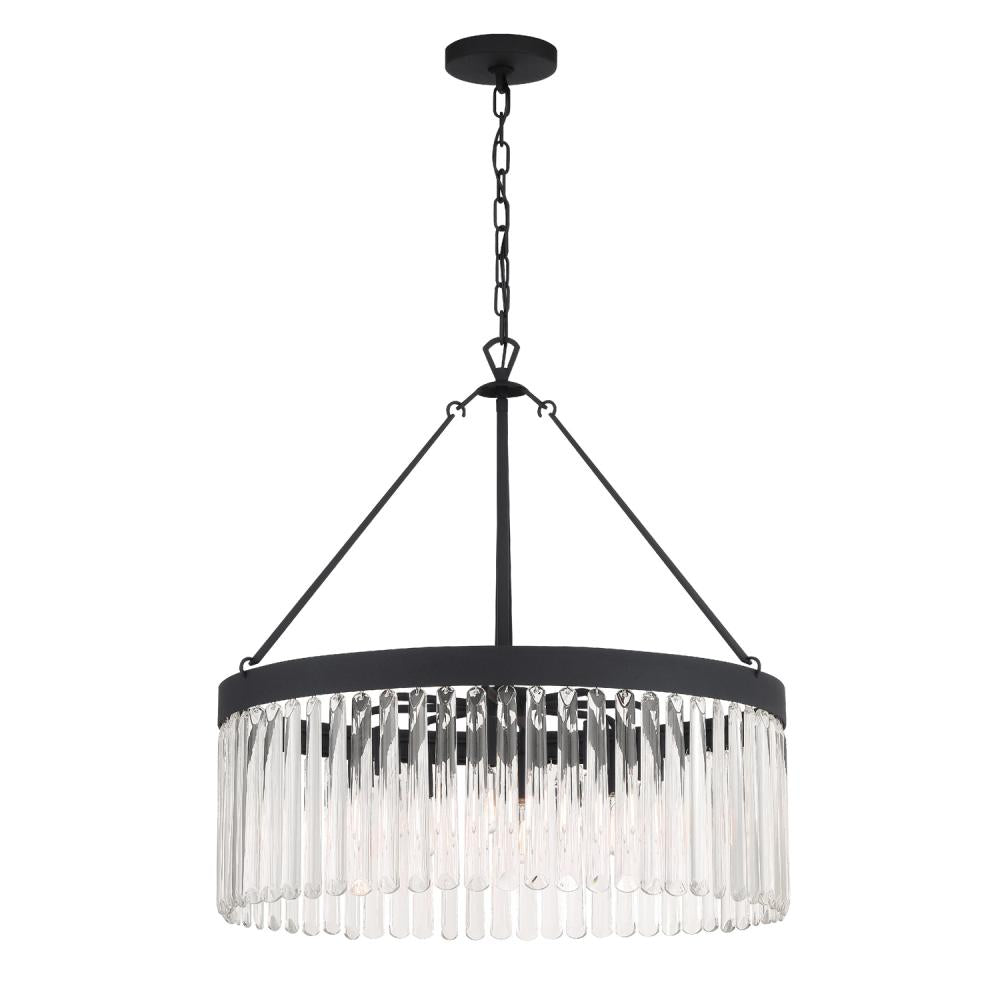 Crystorama EMORY EMO-5406-BF Chandelier Contemporary - Black Forged