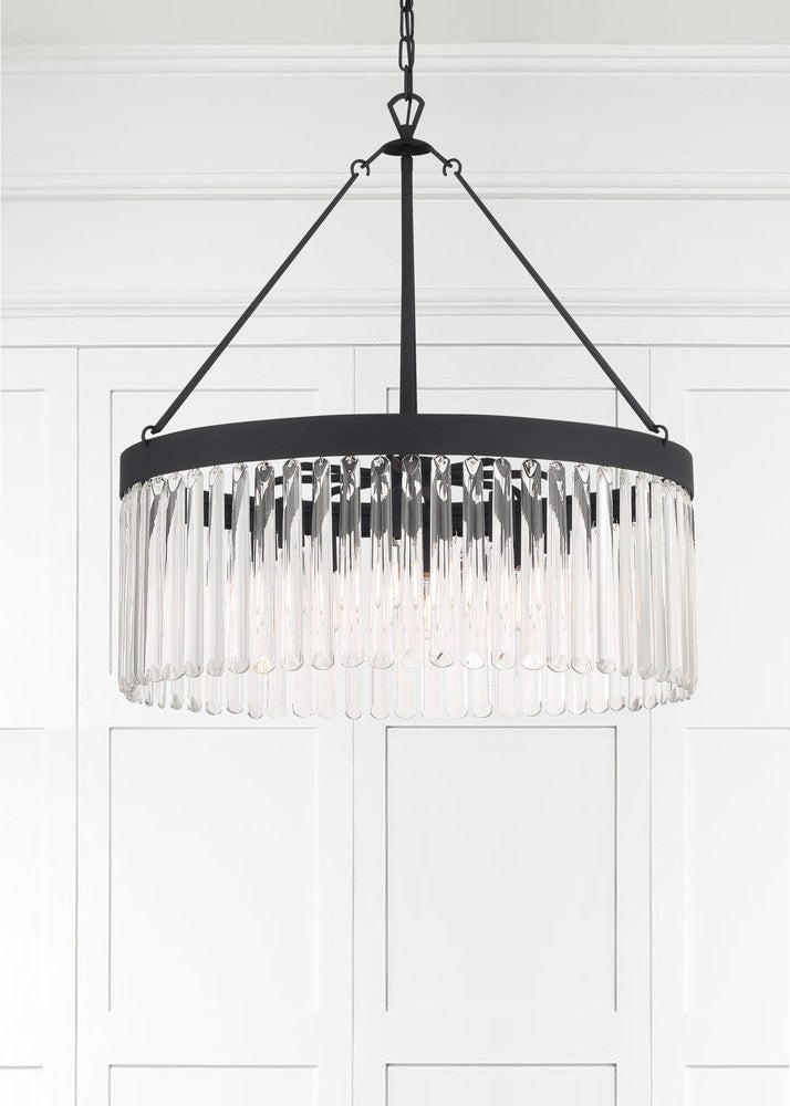 Crystorama EMORY EMO-5406-BF Chandelier Contemporary - Black Forged