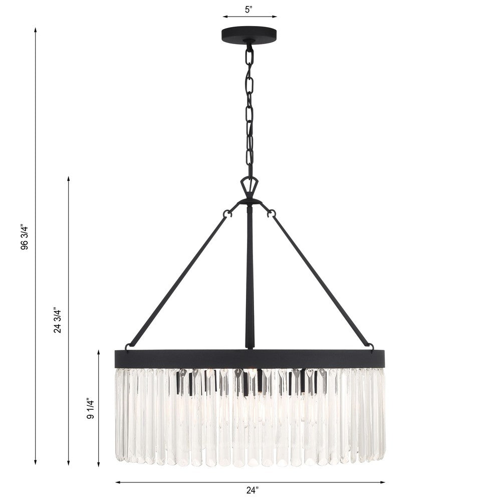 Crystorama EMORY EMO-5406-BF Chandelier Contemporary - Black Forged