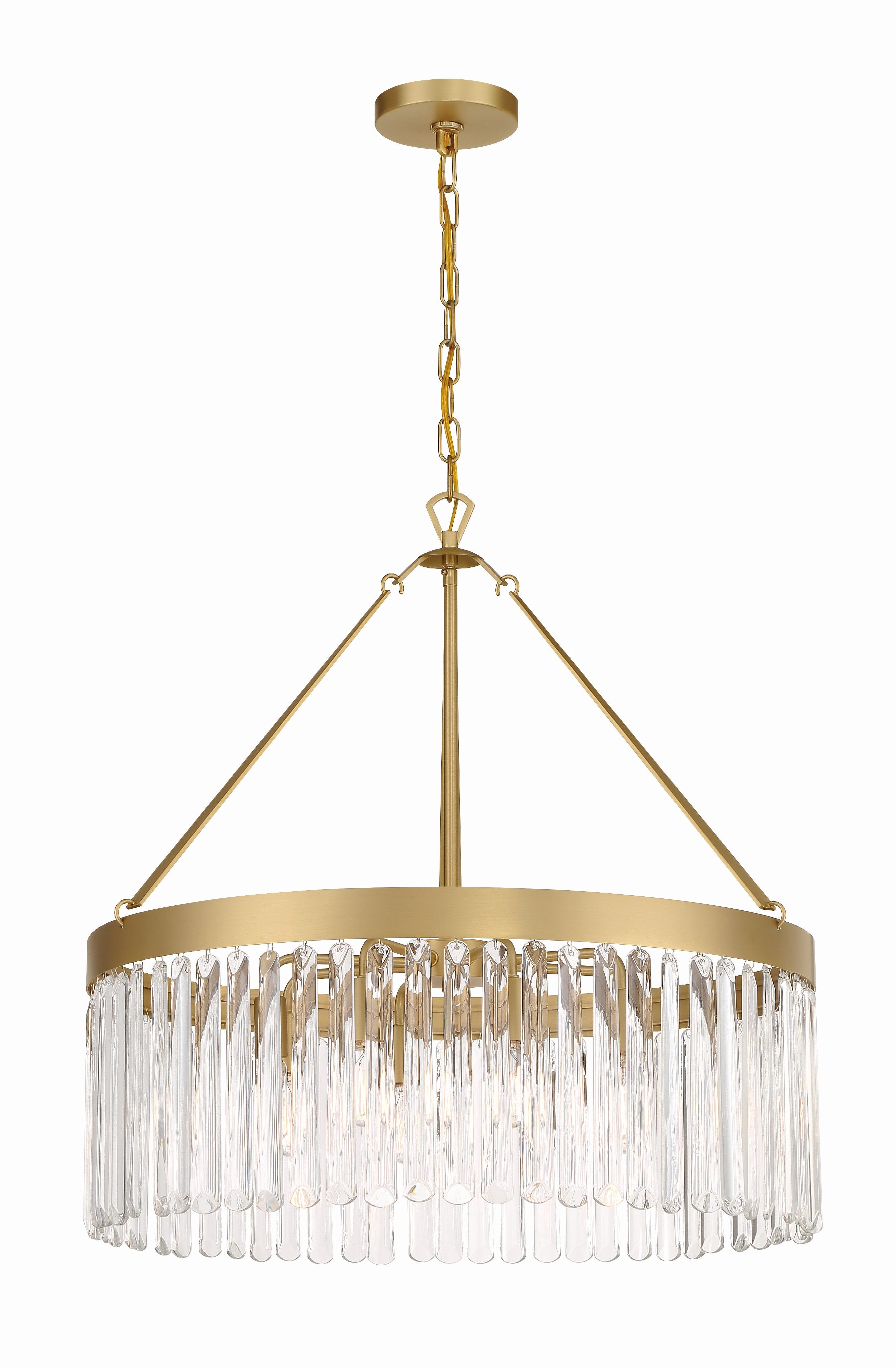 Crystorama Emory EMO-5406-MG – 24 Inch – 8 Light – Chandelier – Modern Gold – Damp Rated