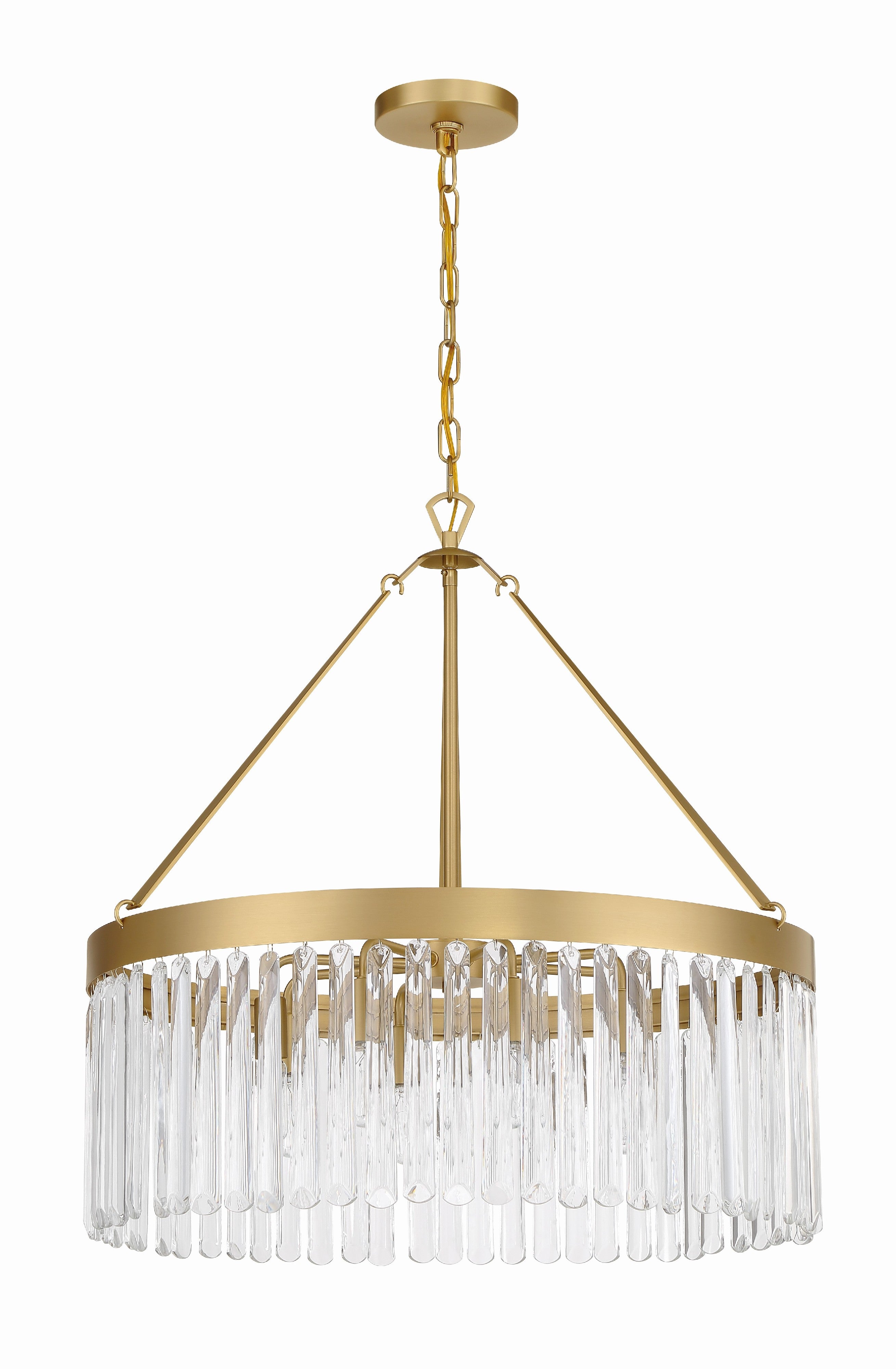 Crystorama Emory EMO-5406-MG – 24 Inch – 8 Light – Chandelier – Modern Gold – Damp Rated