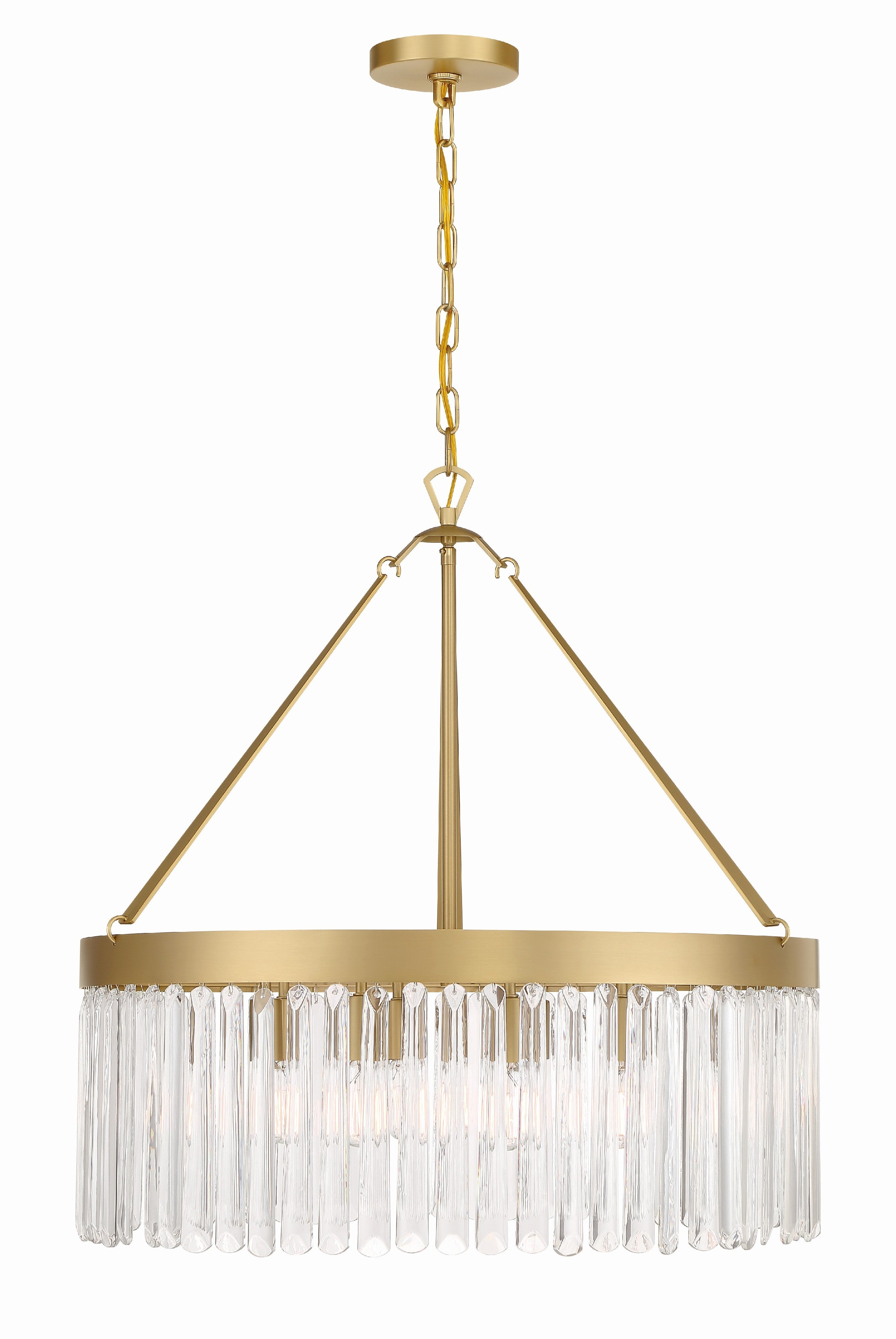 Crystorama Emory EMO-5406-MG – 24 Inch – 8 Light – Chandelier – Modern Gold – Damp Rated