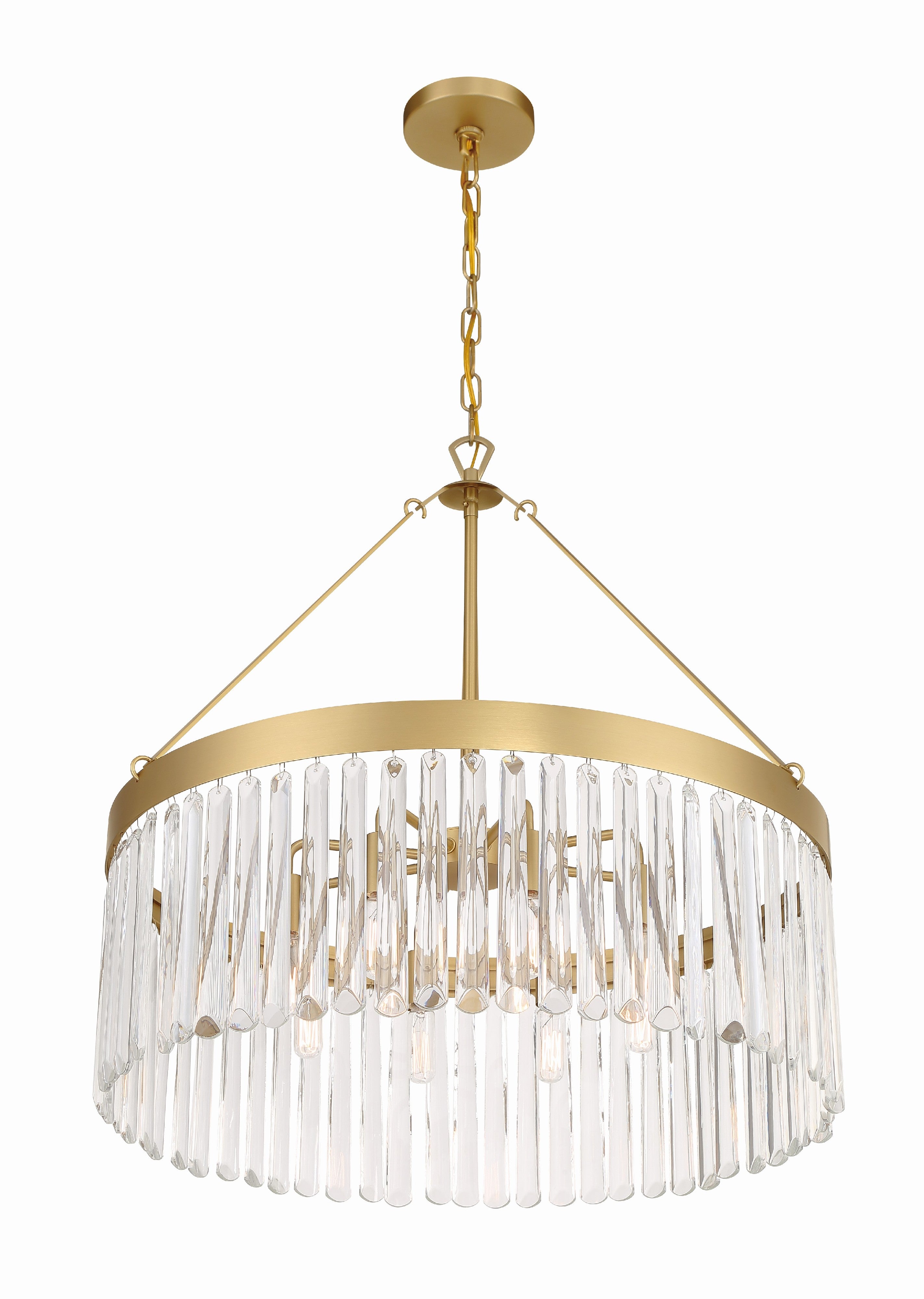 Crystorama Emory EMO-5406-MG – 24 Inch – 8 Light – Chandelier – Modern Gold – Damp Rated