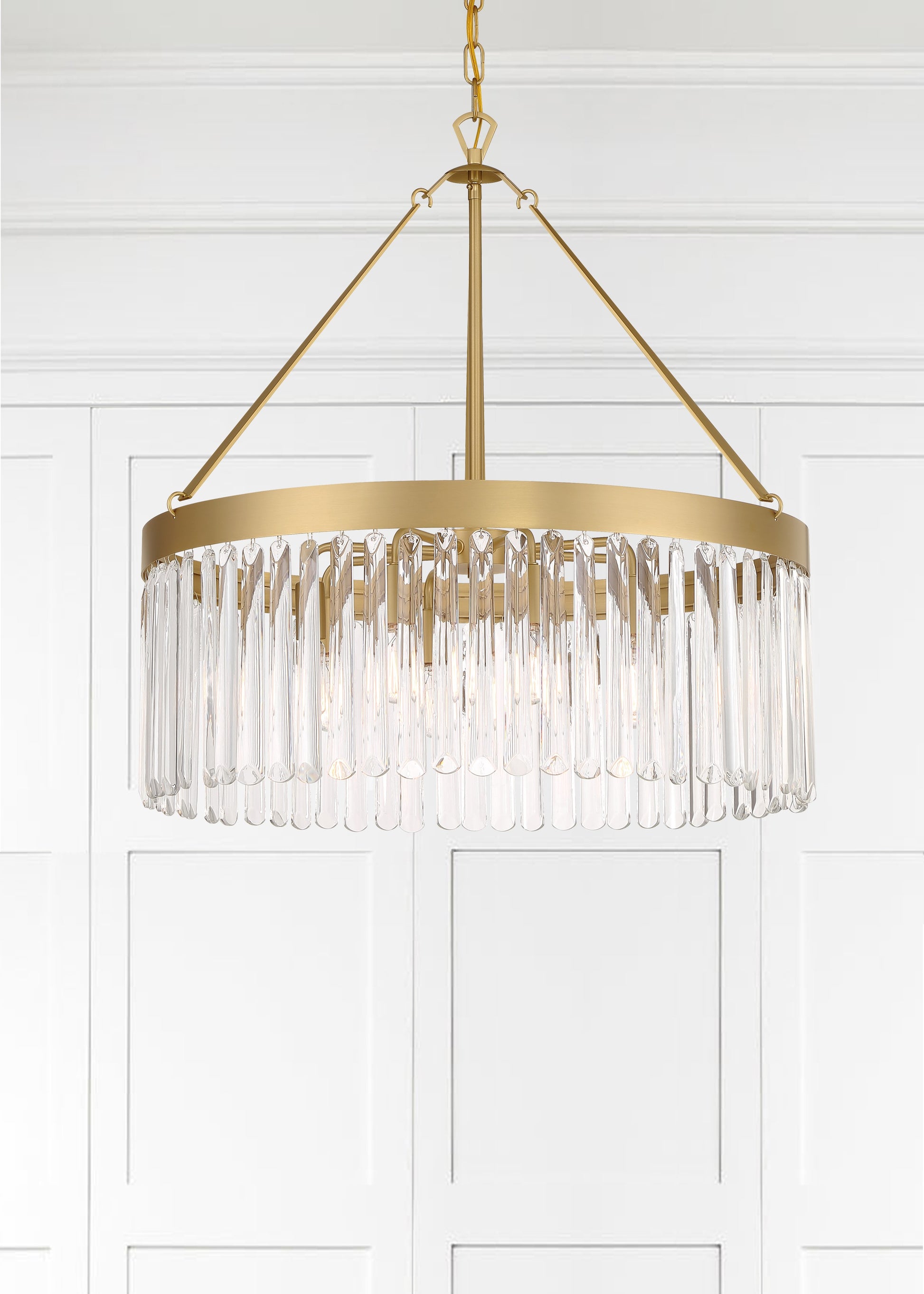 Crystorama Emory EMO-5406-MG – 24 Inch – 8 Light – Chandelier – Modern Gold – Damp Rated