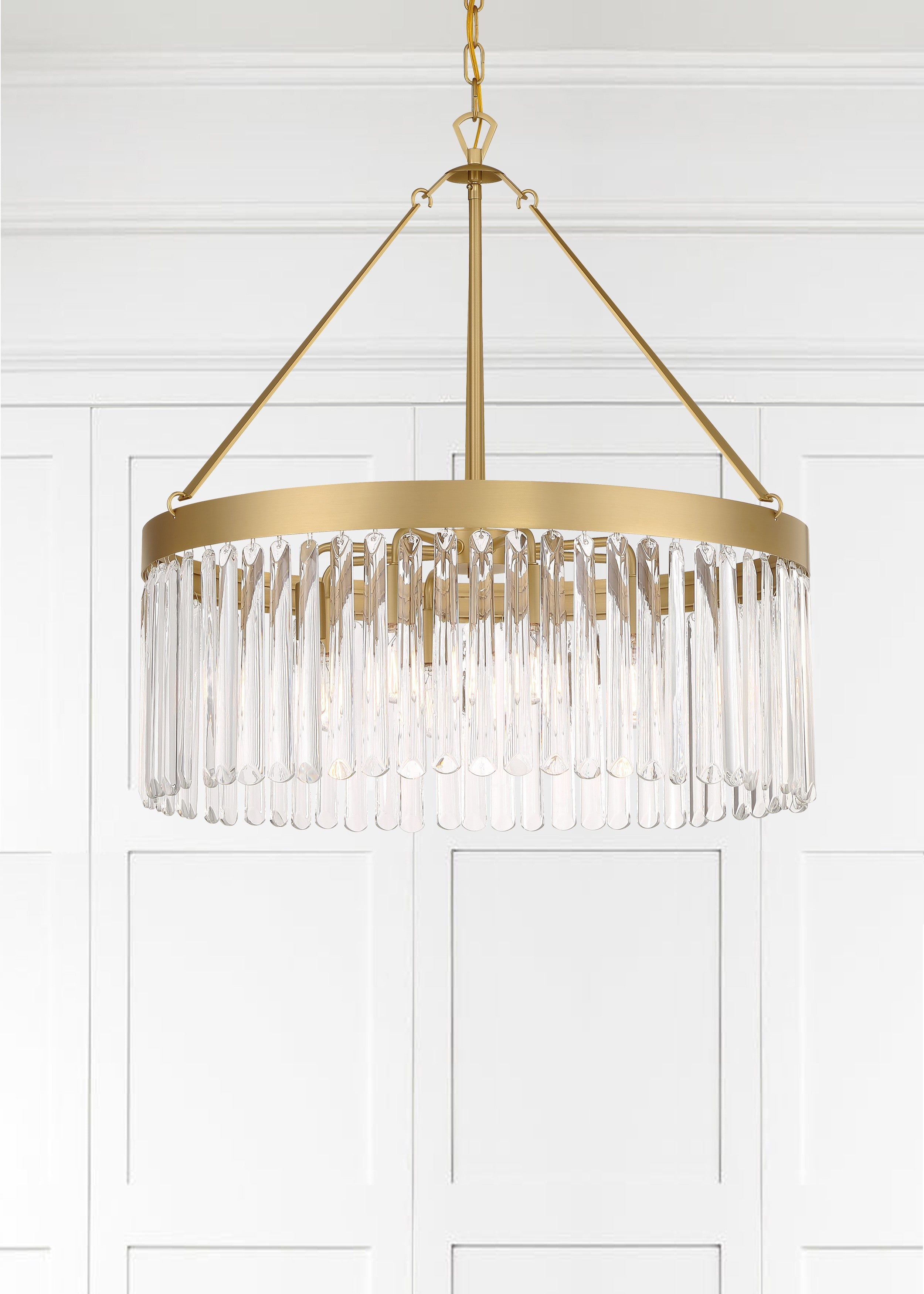 Crystorama Emory EMO-5406-MG – 24 Inch – 8 Light – Chandelier – Modern Gold – Damp Rated