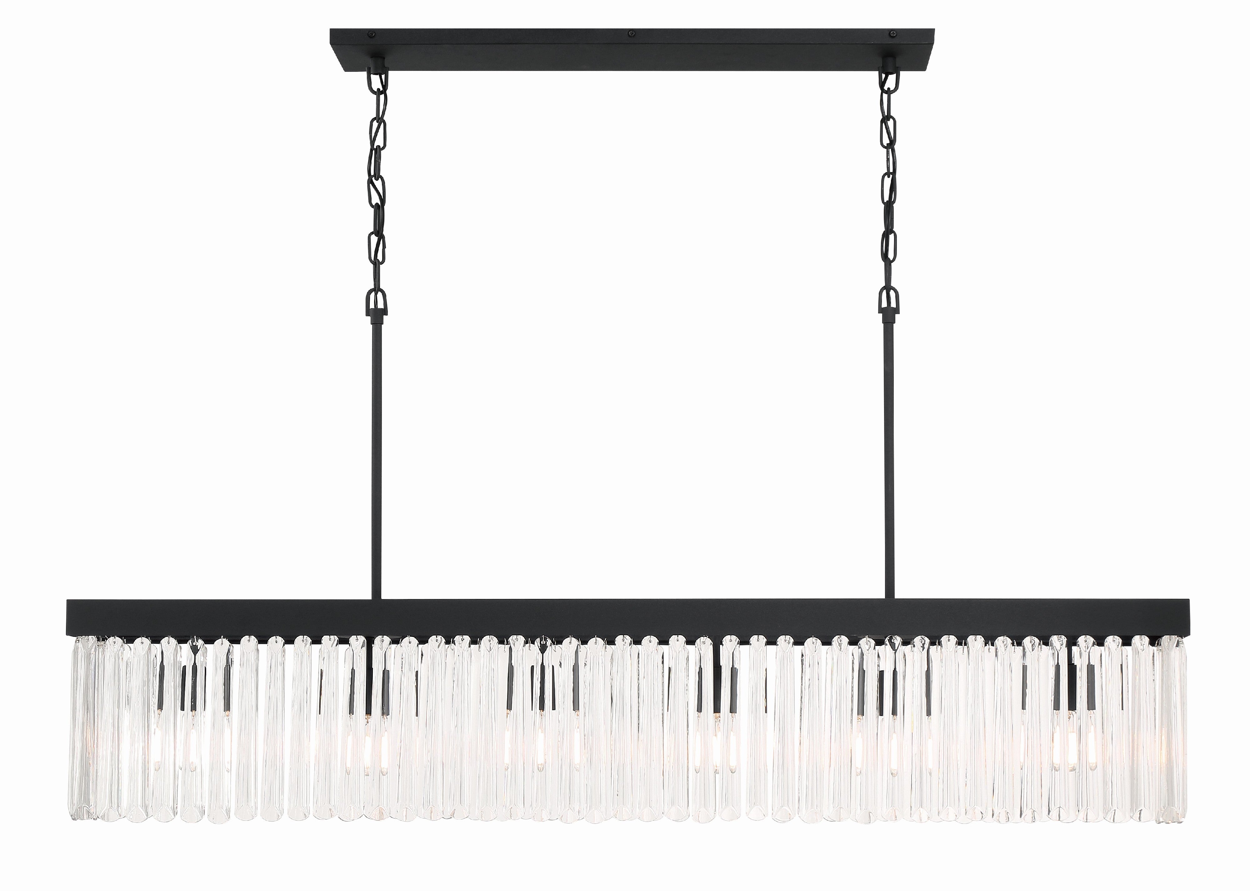 Crystorama Emory EMO-5407-BF – 49 Inch – 6 Light – Chandelier – Black Forged – Damp Rated