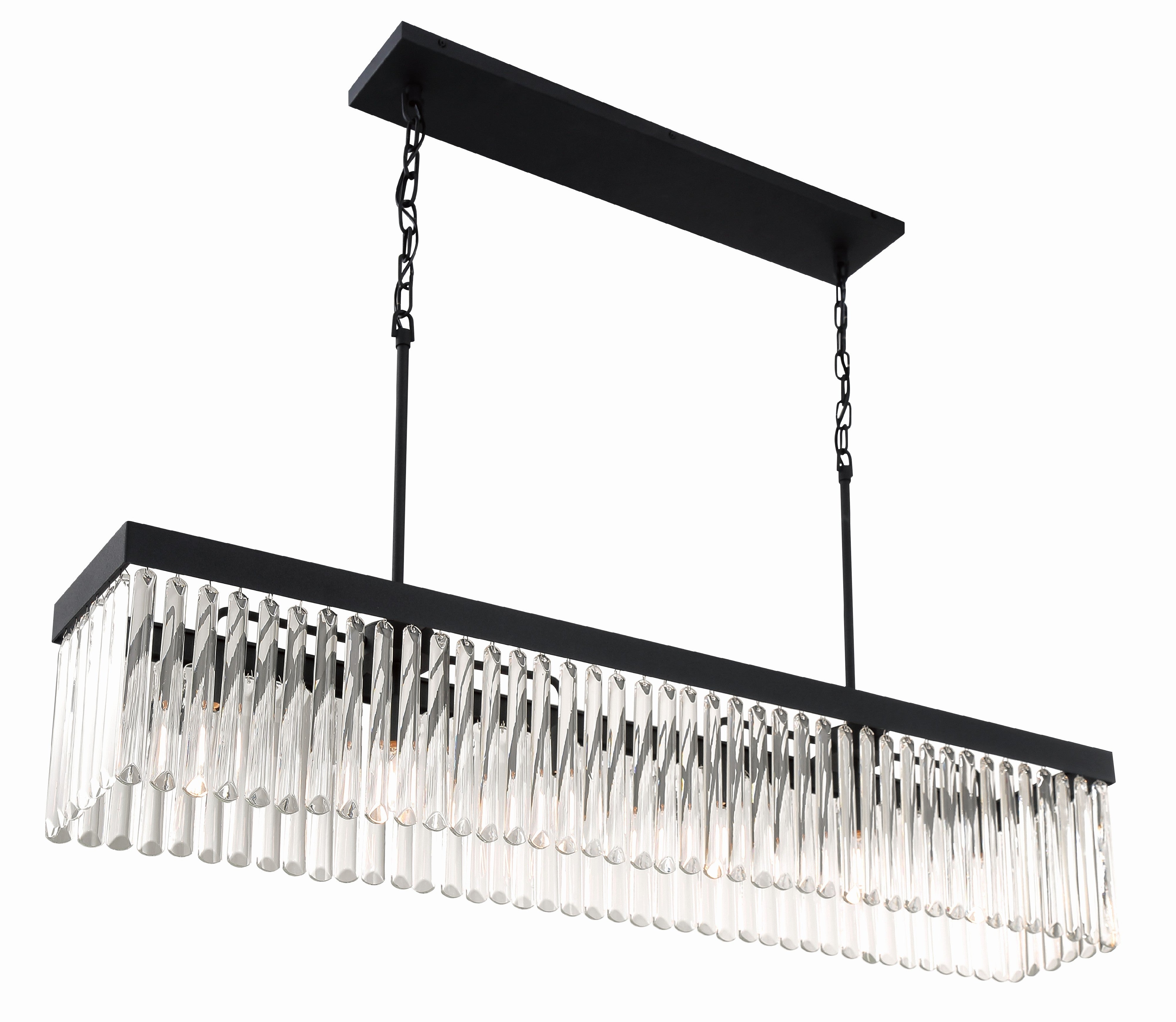 Crystorama Emory EMO-5407-BF – 49 Inch – 6 Light – Chandelier – Black Forged – Damp Rated