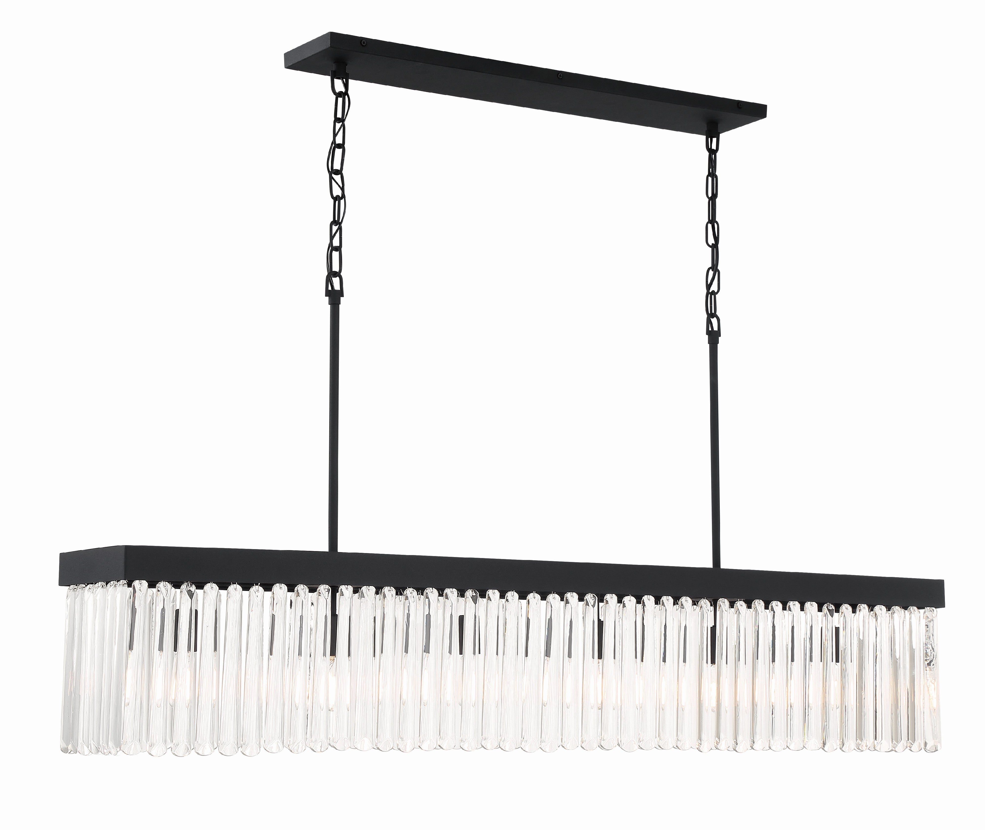 Crystorama Emory EMO-5407-BF – 49 Inch – 6 Light – Chandelier – Black Forged – Damp Rated