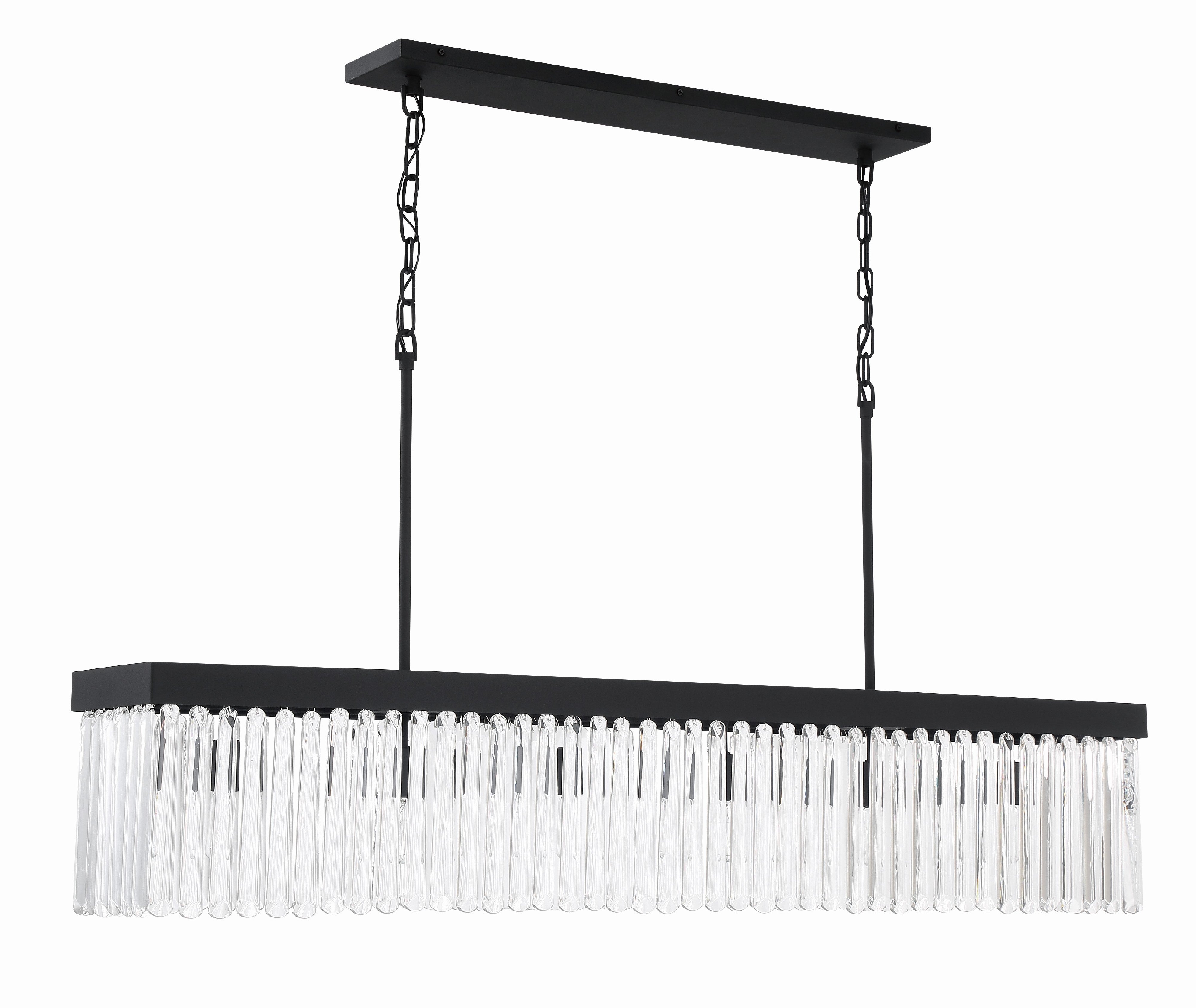 Crystorama Emory EMO-5407-BF – 49 Inch – 6 Light – Chandelier – Black Forged – Damp Rated