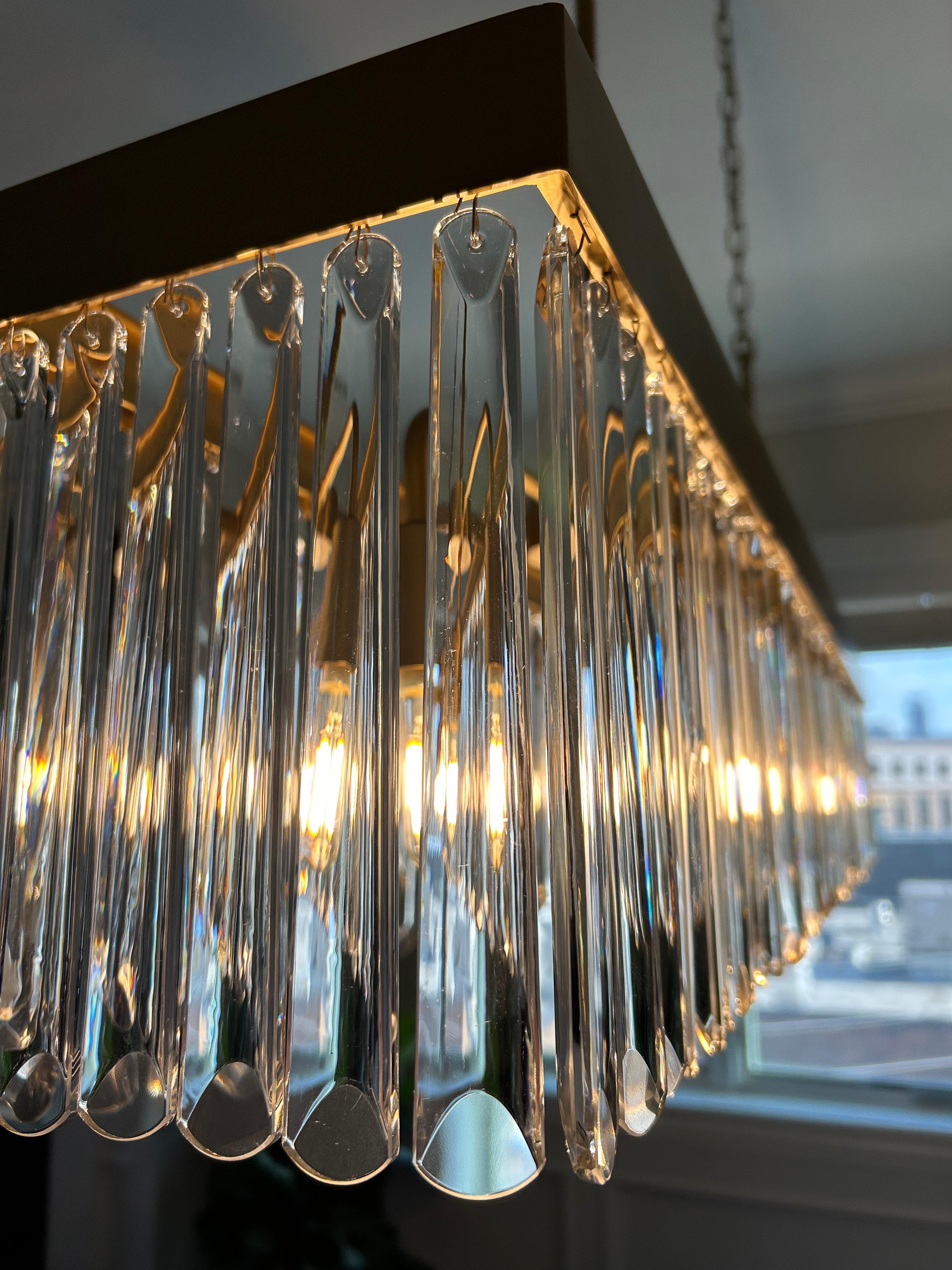 Crystorama Emory EMO-5407-MG – 49 Inch – 6 Light – Chandelier – Modern Gold – Damp Rated