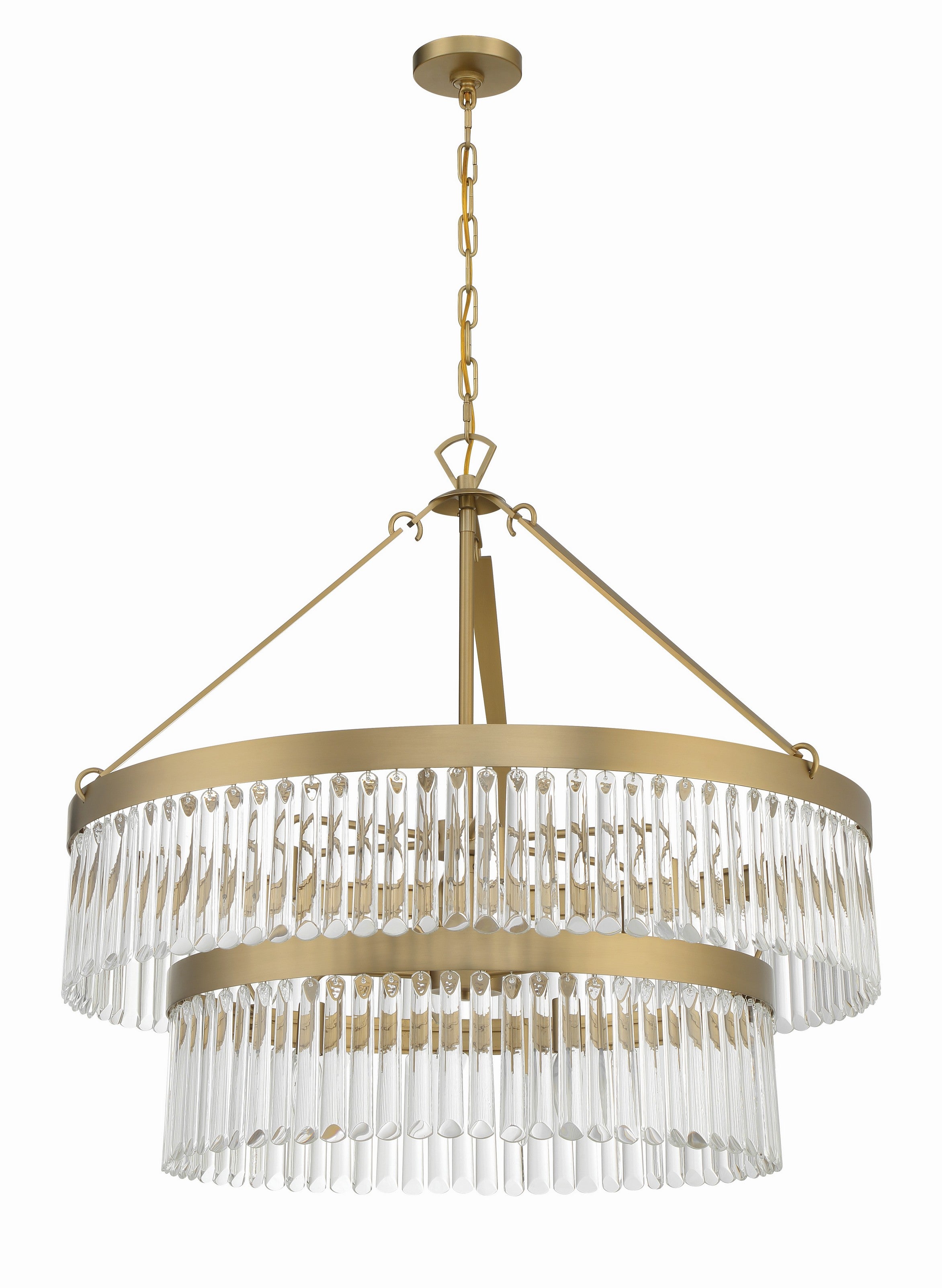 Crystorama Emory EMO-5408-MG – 32 Inch – 9 Light – Chandelier – Modern Gold – Damp Rated