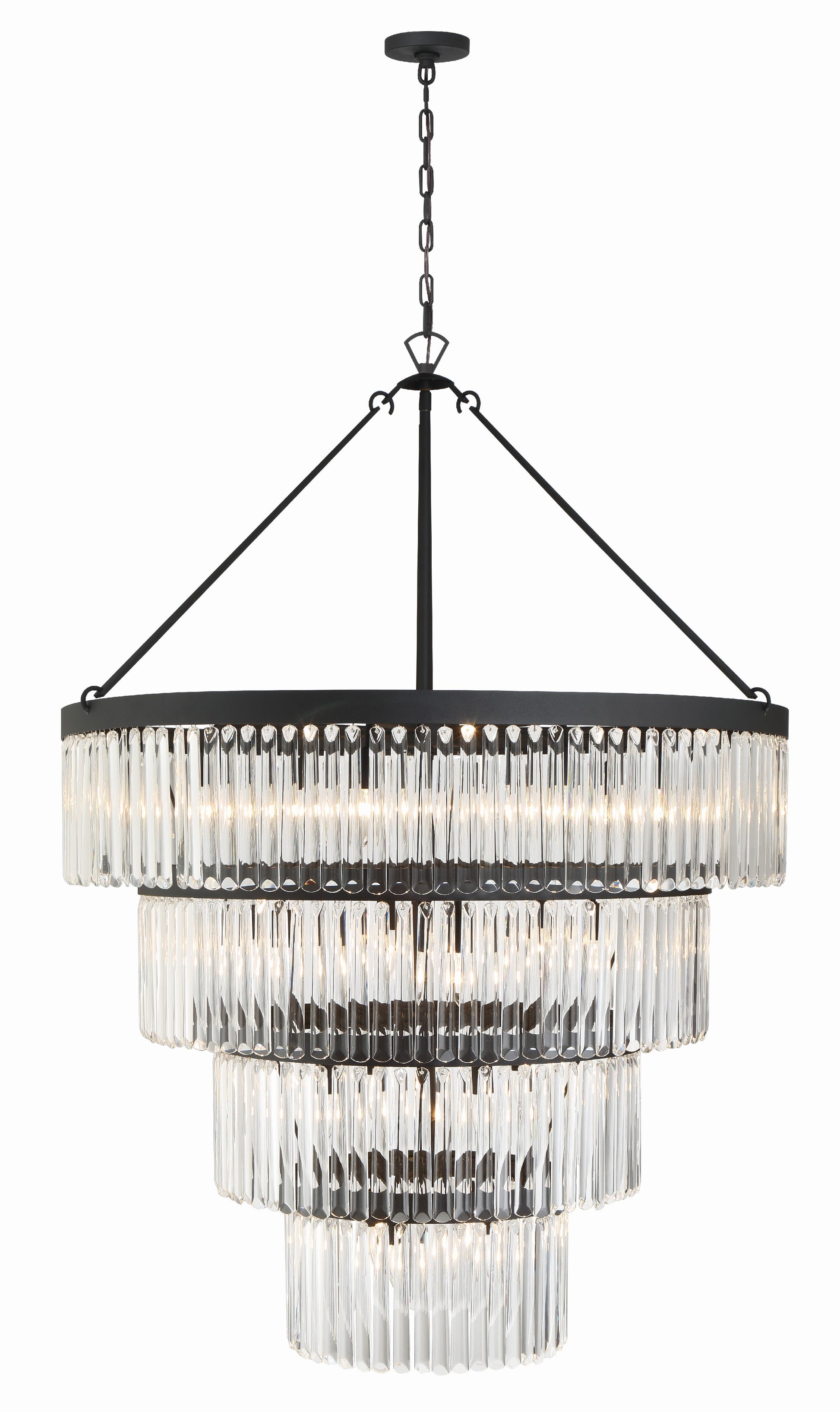 Crystorama Emory EMO-5409-BF – 40 Inch – 22 Light – Chandelier – Black Forged – Damp Rated
