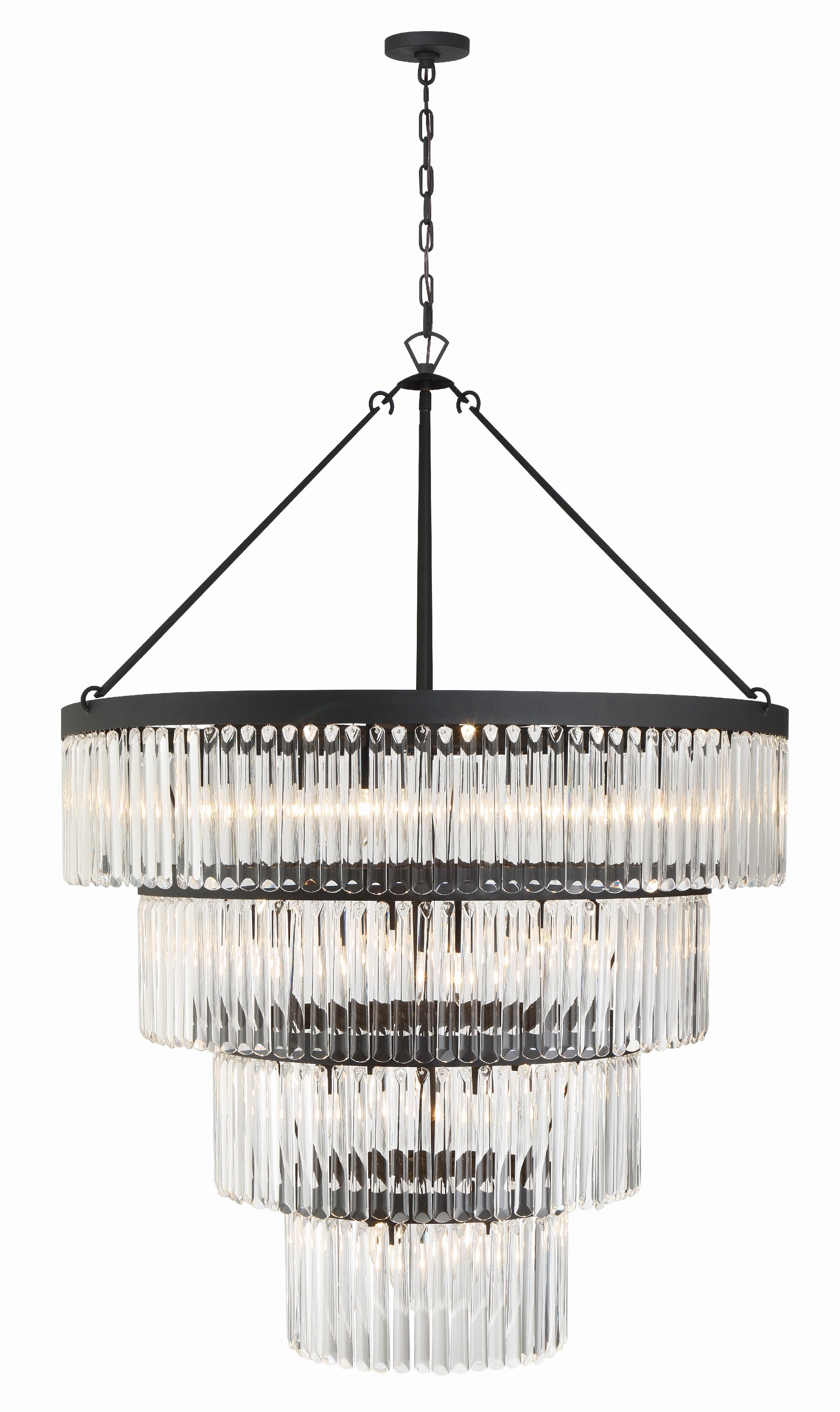 Crystorama Emory EMO-5409-BF – 40 Inch – 22 Light – Chandelier – Black Forged – Damp Rated