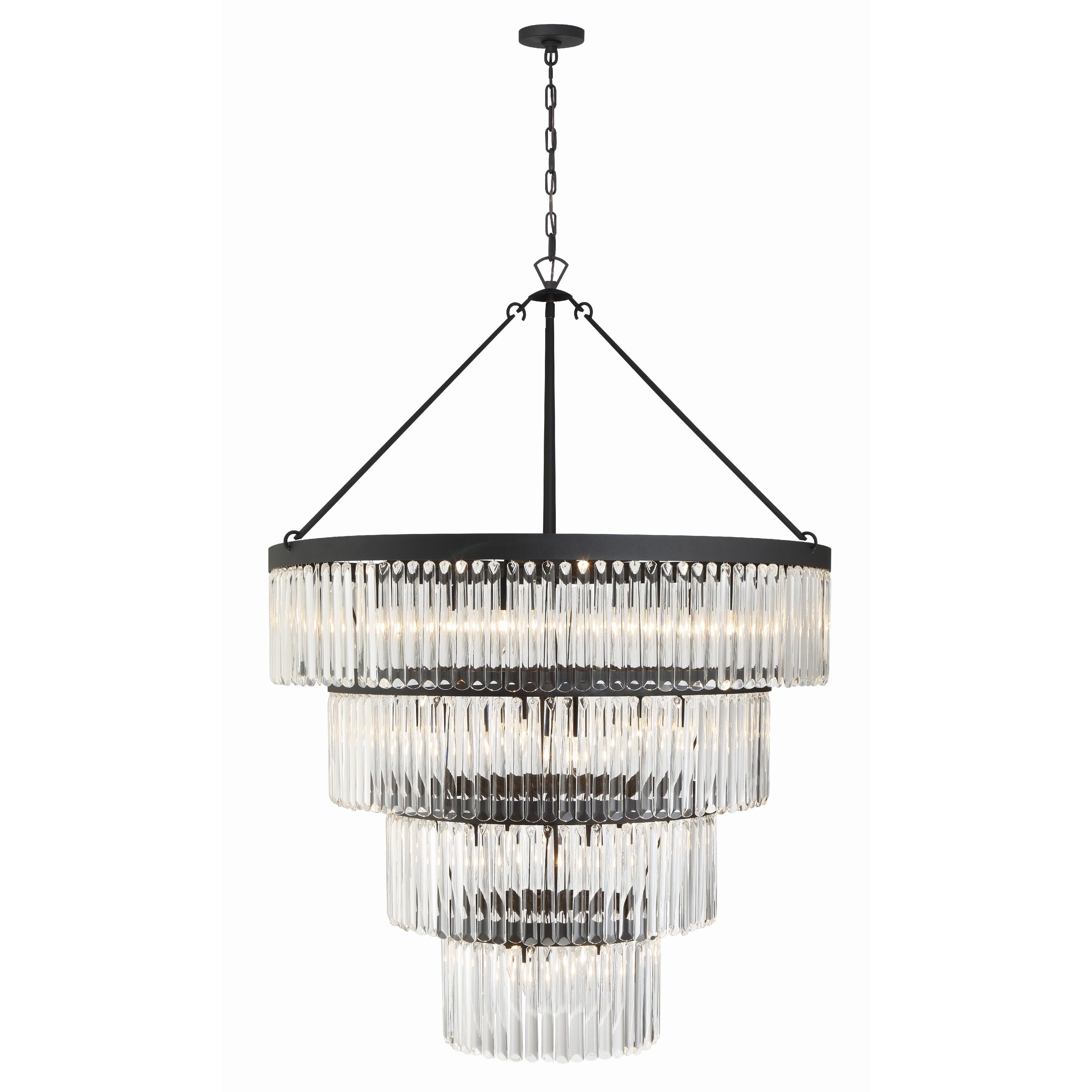 Crystorama Emory EMO-5409-BF – 40 Inch – 22 Light – Chandelier – Black Forged – Damp Rated