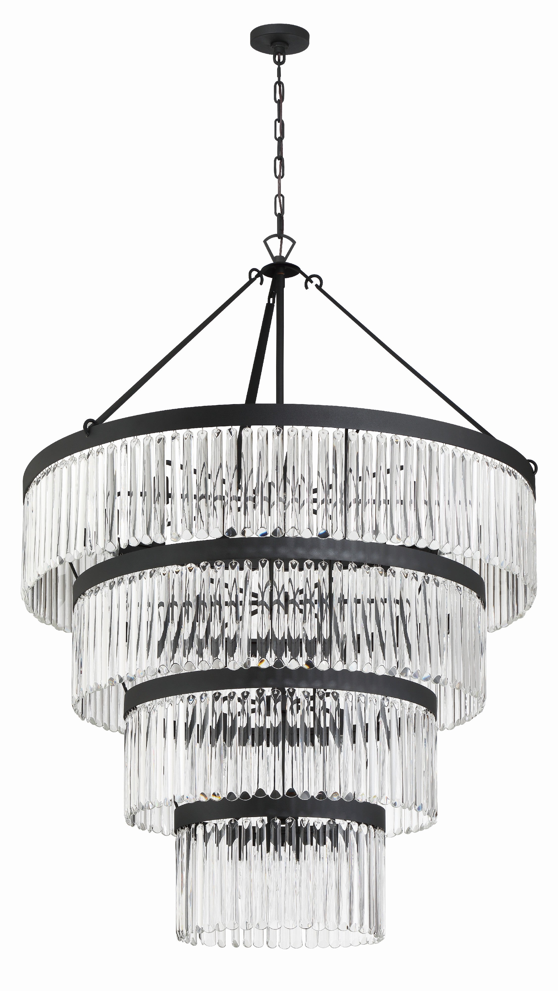 Crystorama Emory EMO-5409-BF – 40 Inch – 22 Light – Chandelier – Black Forged – Damp Rated