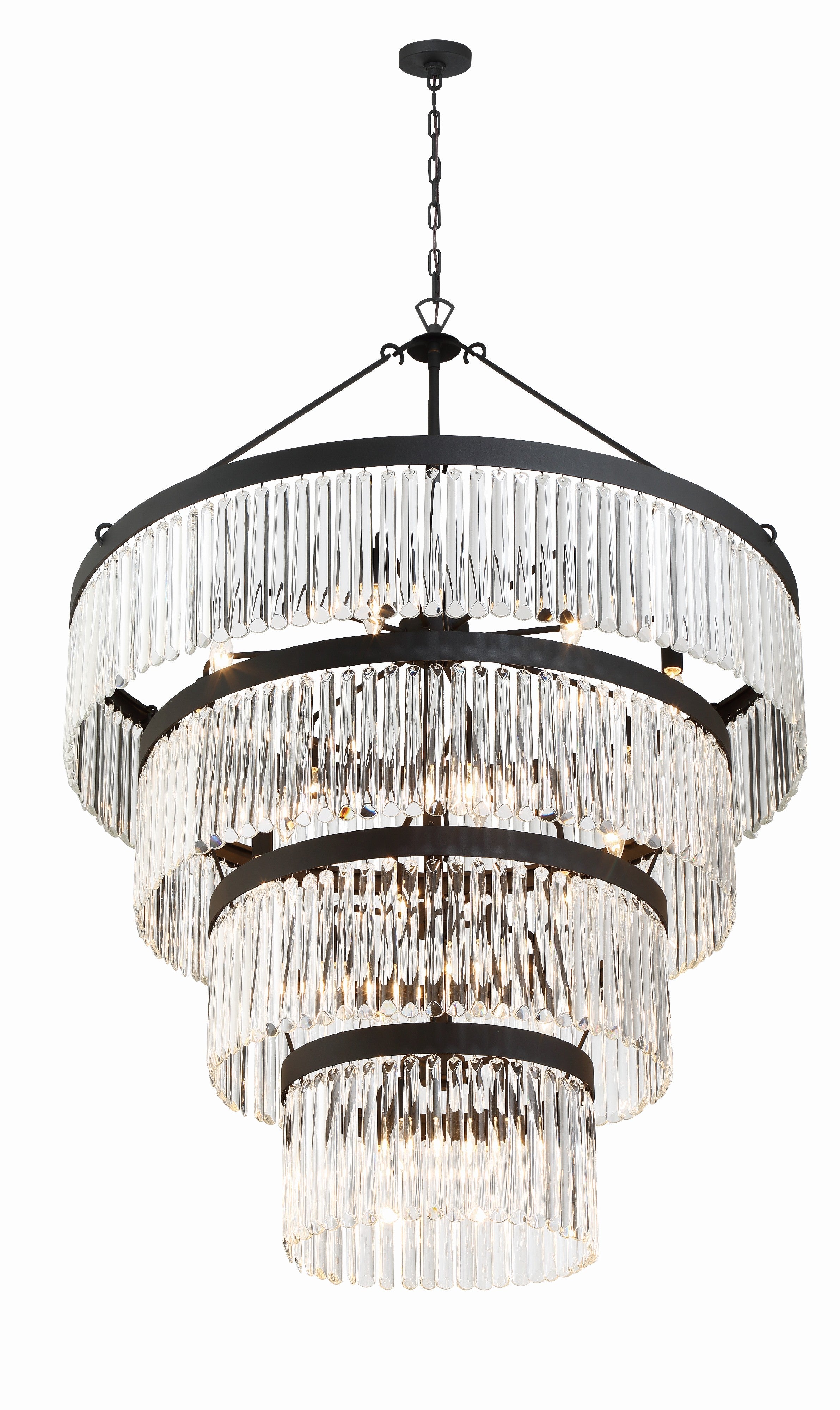 Crystorama Emory EMO-5409-BF – 40 Inch – 22 Light – Chandelier – Black Forged – Damp Rated