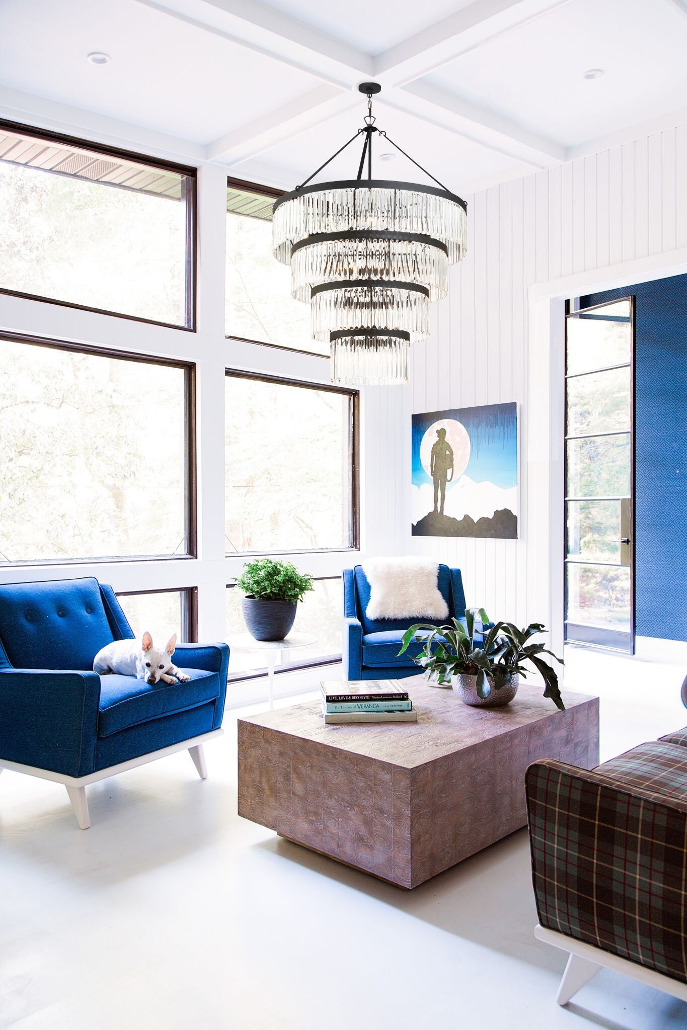 Crystorama Emory EMO-5409-BF – 40 Inch – 22 Light – Chandelier – Black Forged – Damp Rated