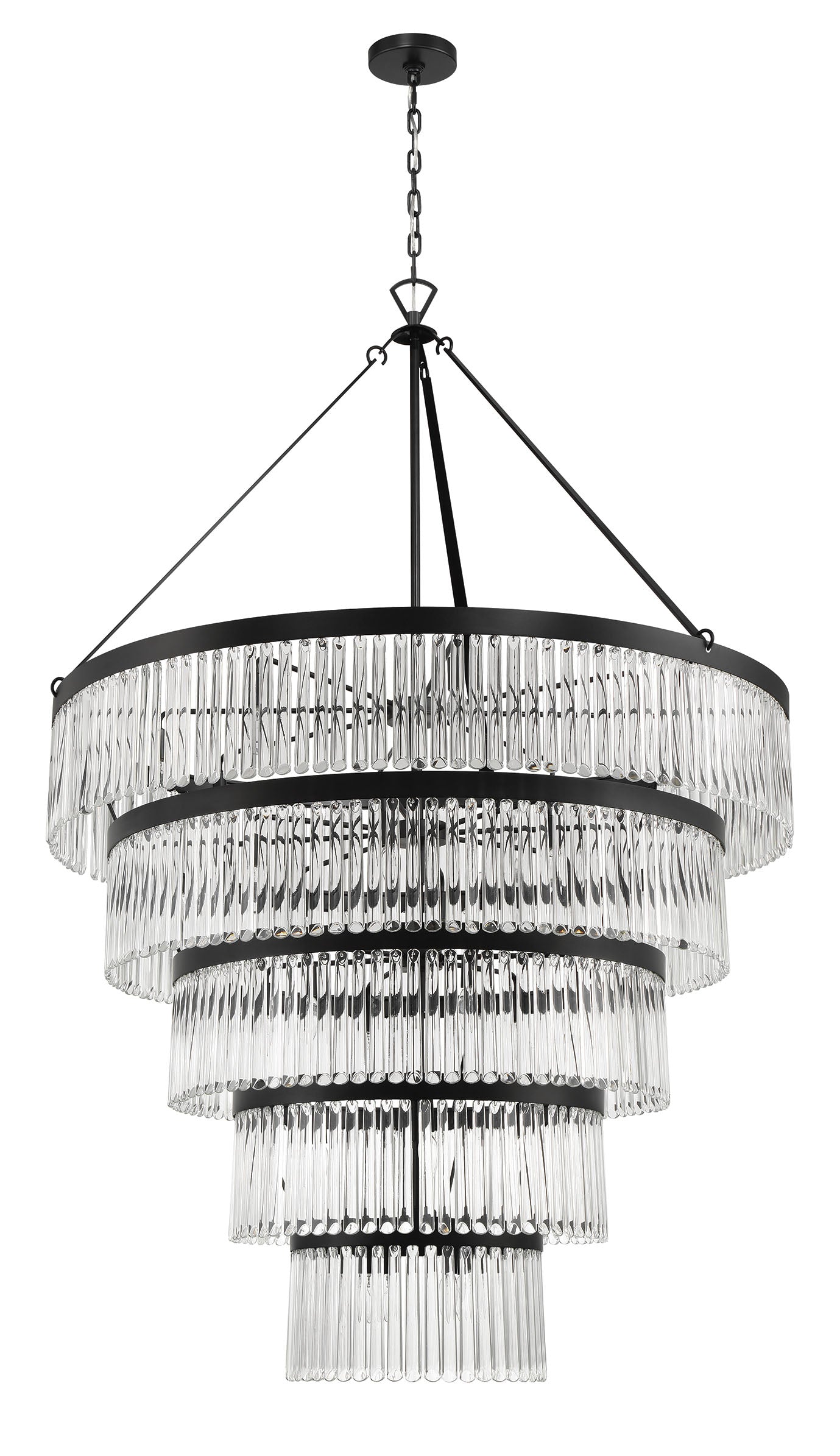 Crystorama Emory EMO-5430-BF – 48 Inch – 30 Light – Chandelier – Black Forged – Damp Rated