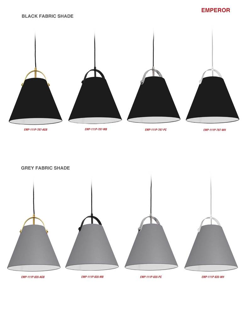 Dainolite EMPEROR EMP-111P-797-MB Pendant Contemporary - Matte Black