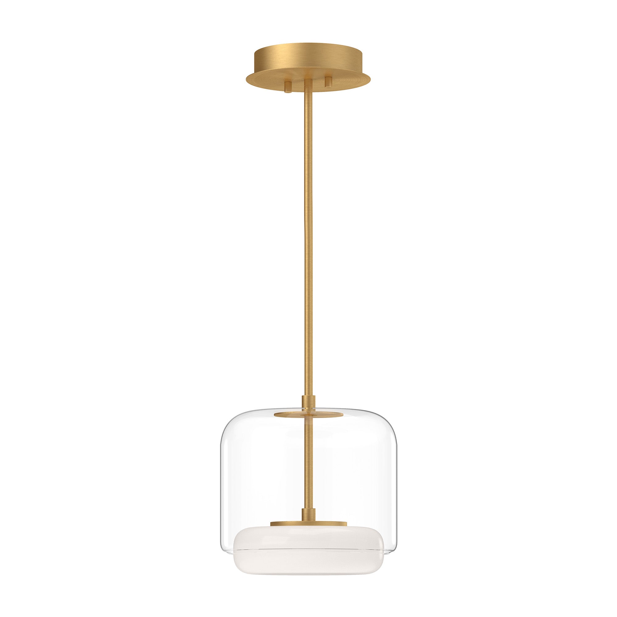 Enkel 10-in Clear/Brushed Gold LED Pendant