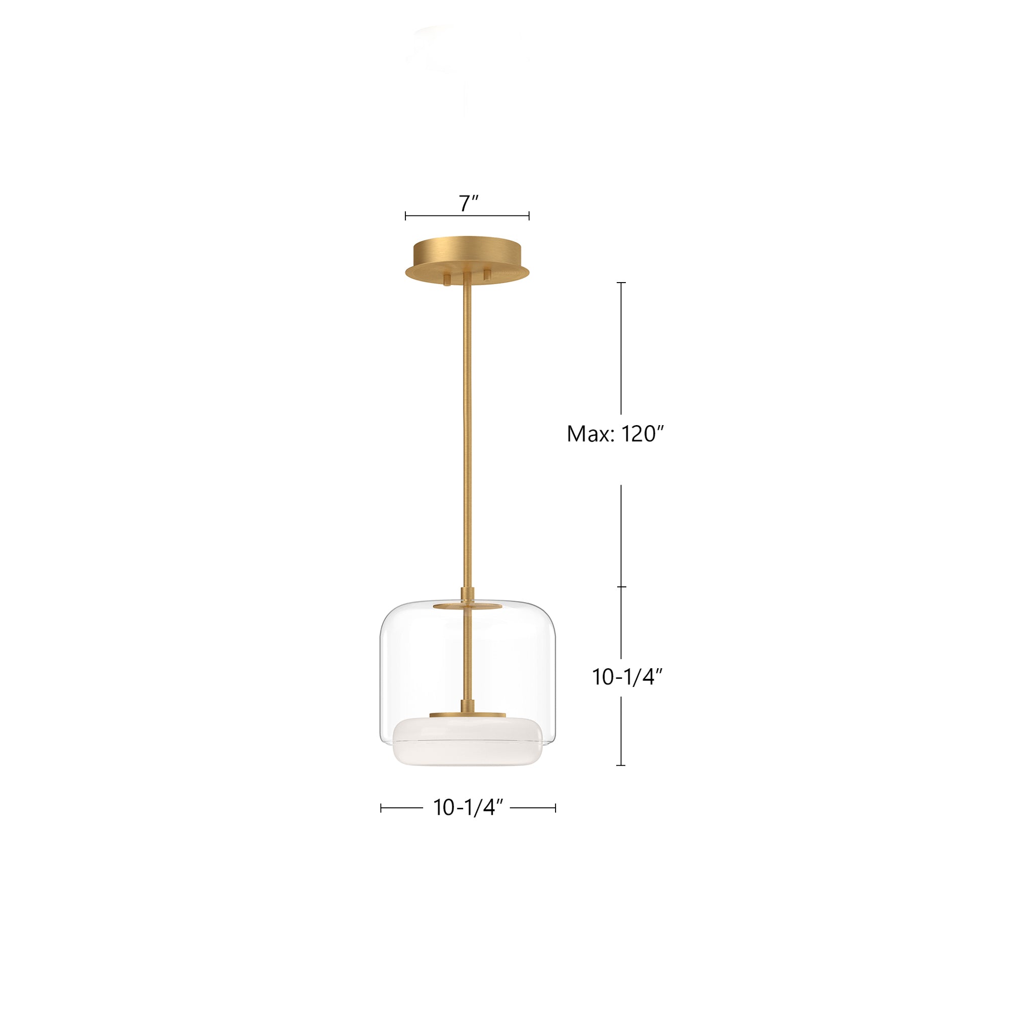 Enkel 10-in Smoked/Brushed Nickel LED Pendant