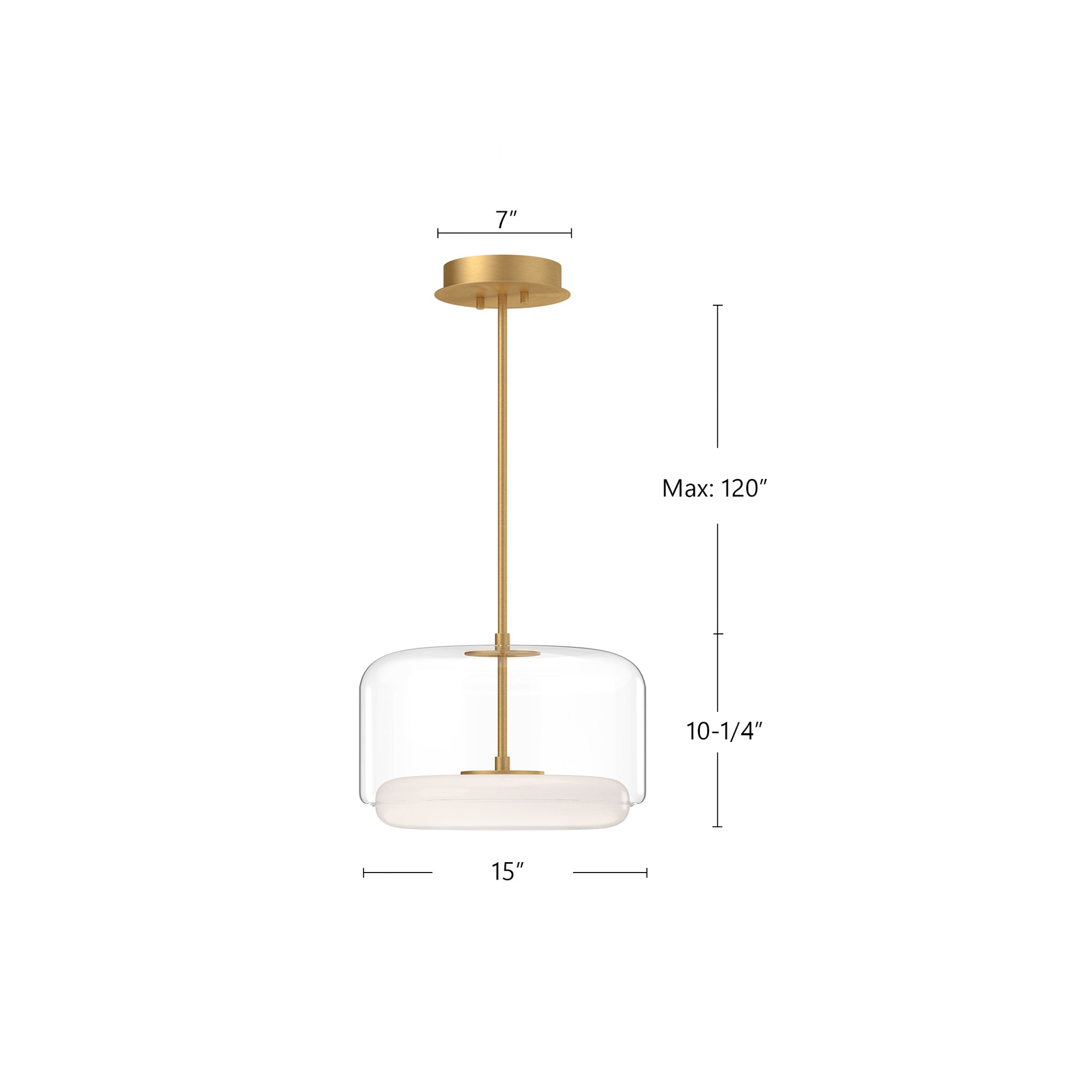 Enkel 15-in Smoked/Brushed Nickel LED Pendant