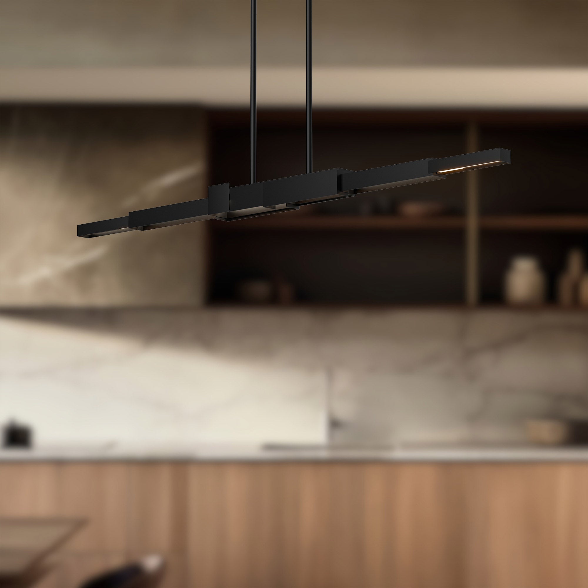 Enzo 60-in Black LED Linear Pendant
