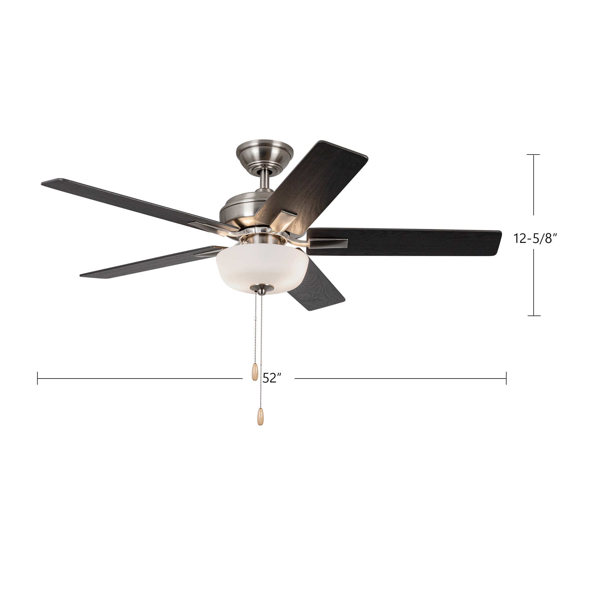 Erikson 52-in Matte Black FAN + LED KIT with Bulb Ceiling Fan