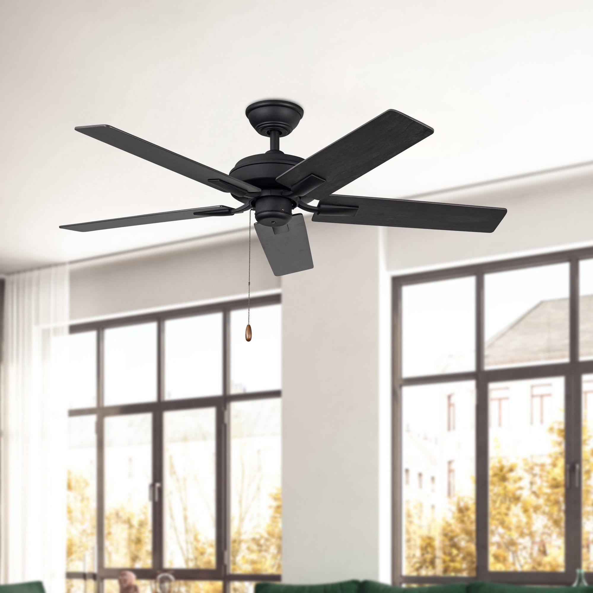 Erikson 52-in Matte Black FAN Ceiling Fan