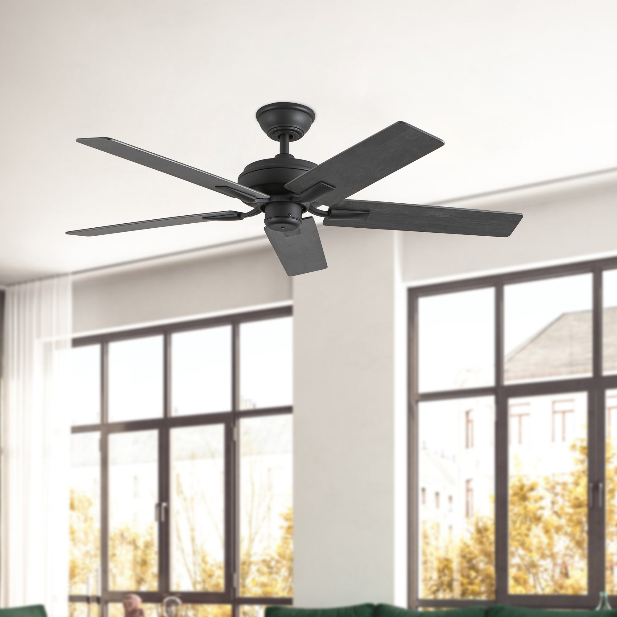 Erikson 52-in Matte Black FAN Ceiling Fan
