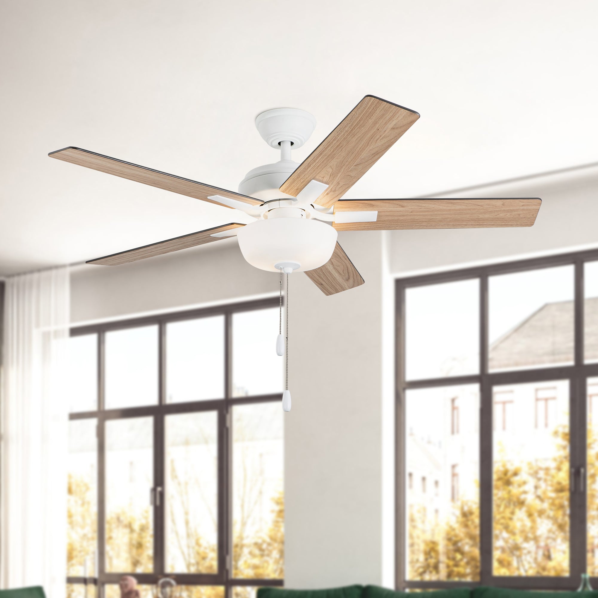 Erikson 52-in White FAN + LED KIT with Bulb Ceiling Fan
