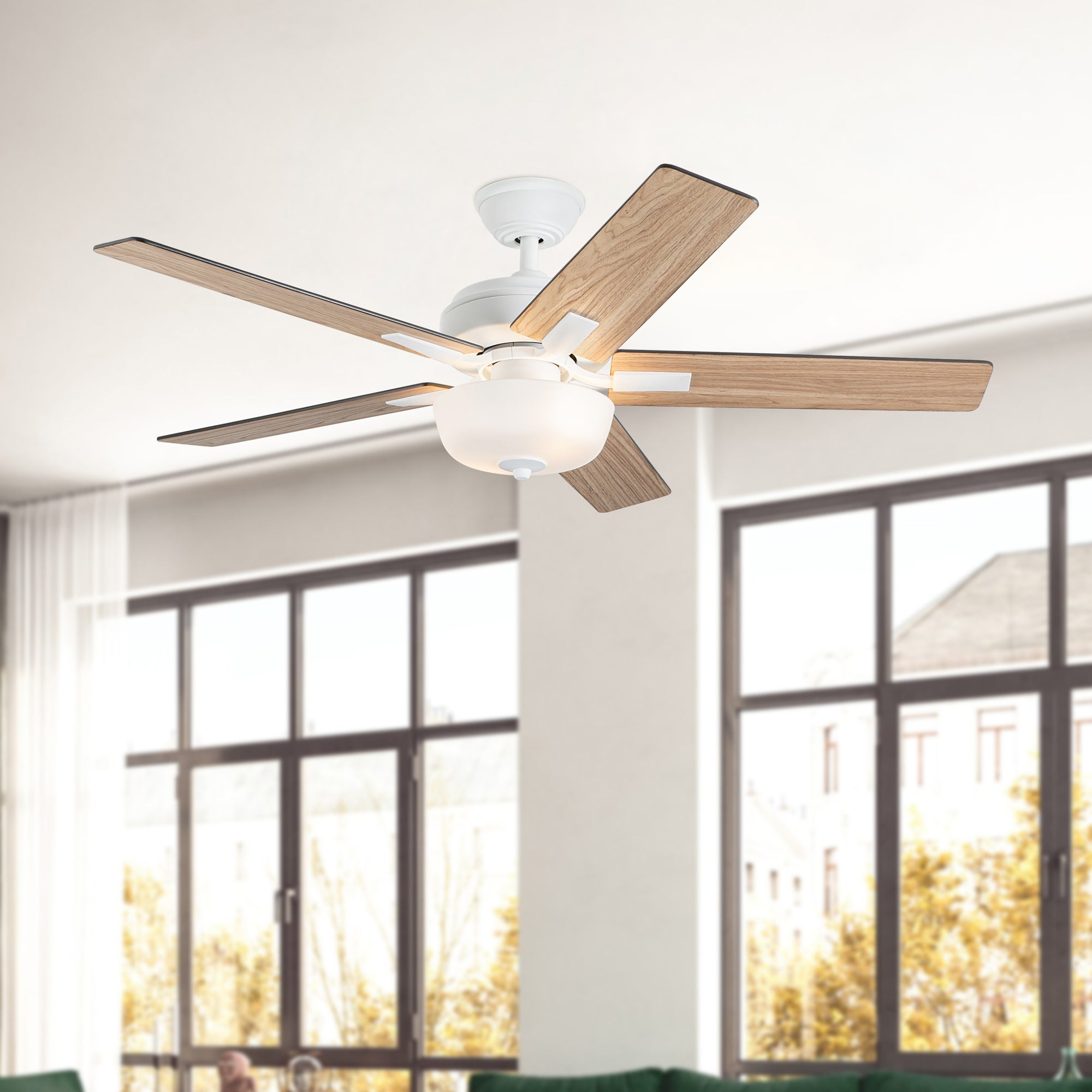 Erikson 52-in White FAN + LED KIT with Bulb Ceiling Fan