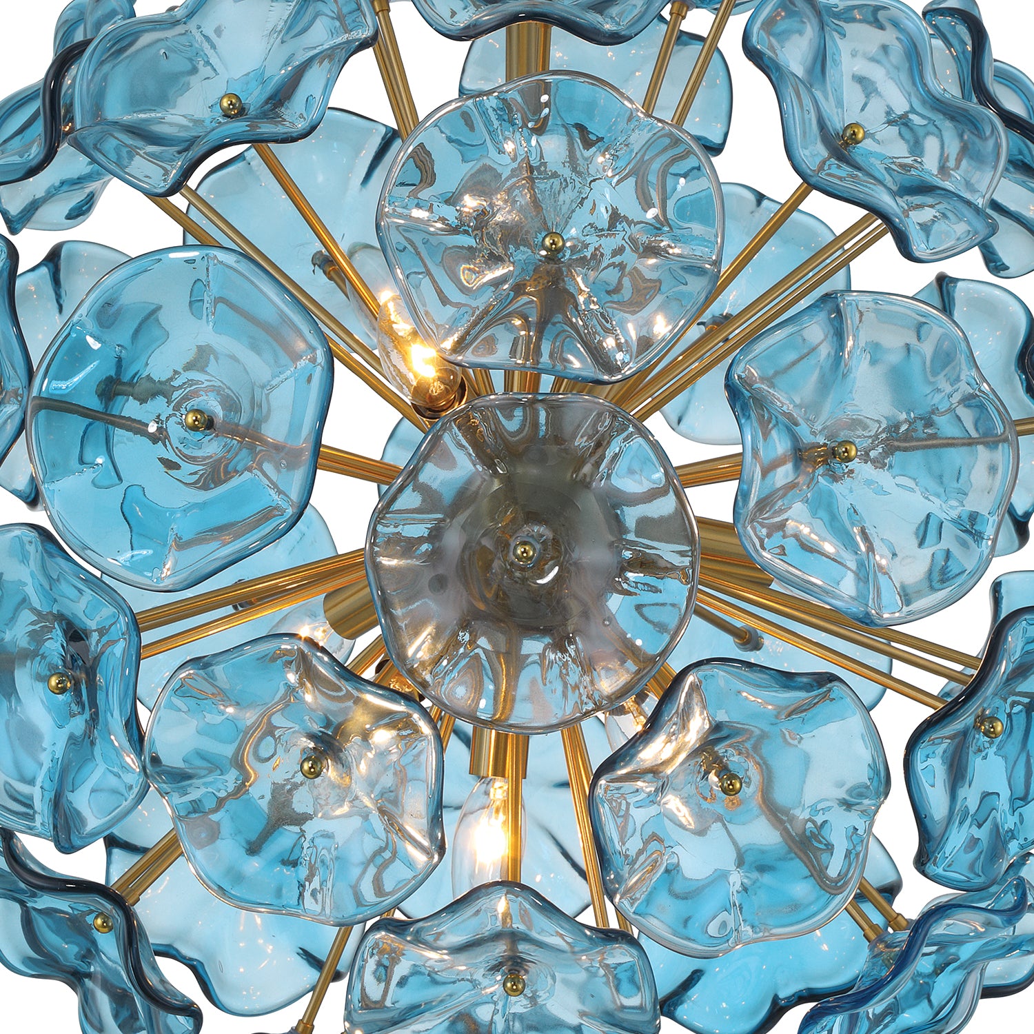 Crystorama Esme ESM-4006-AG-BL – 22.5 Inch – 9 Light – Pendant Light – Aged Brass – Dry Rated