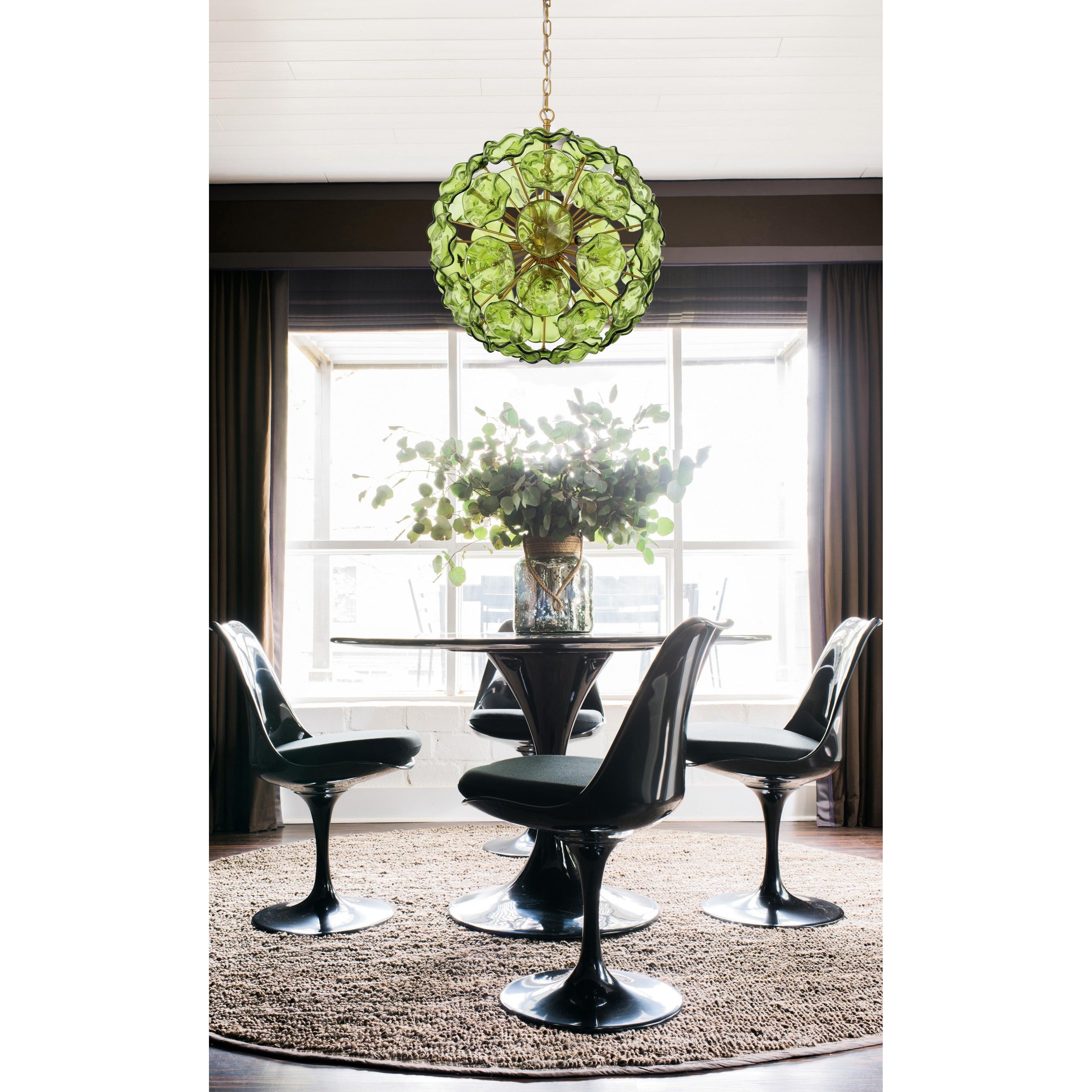 Crystorama Esme ESM-4006-AG-GR – 22.5 Inch – 9 Light – Pendant Light – Aged Brass – Dry Rated