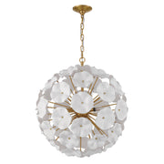 Crystorama Esme ESM-4006-AG-WH – 22.5 Inch – 9 Light – Pendant Light – Aged Brass – Dry Rated