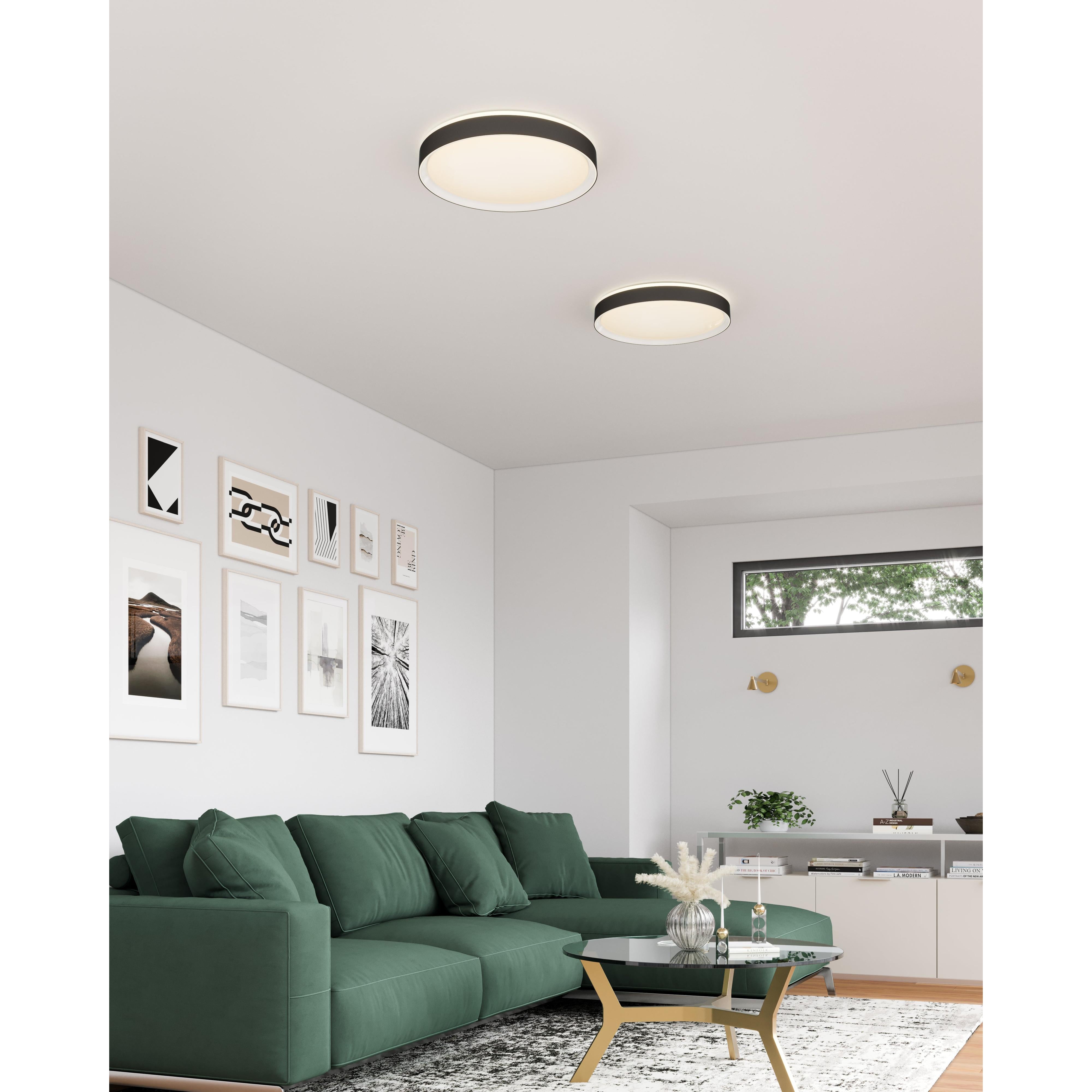 Essex 20-in Black/White LED Flush Mount