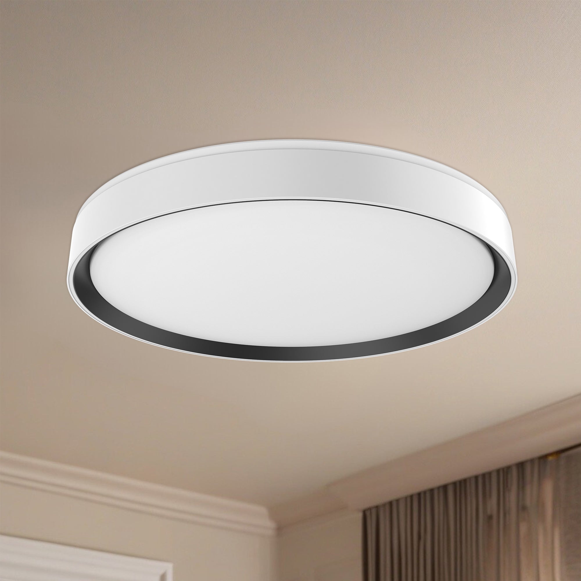 Essex 20-in White/Black LED Flush Mount
