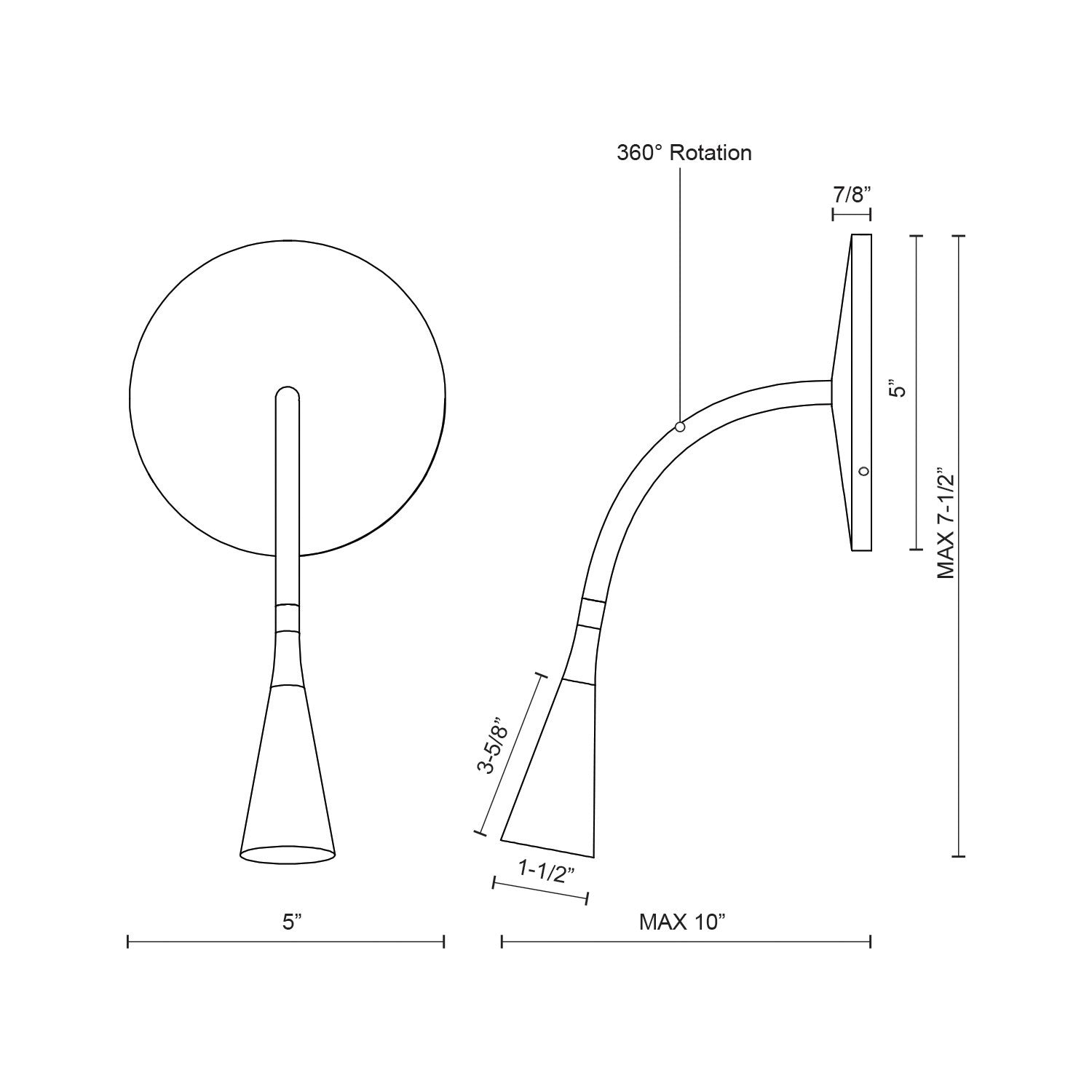 Eton 5-in White LED Wall Sconce